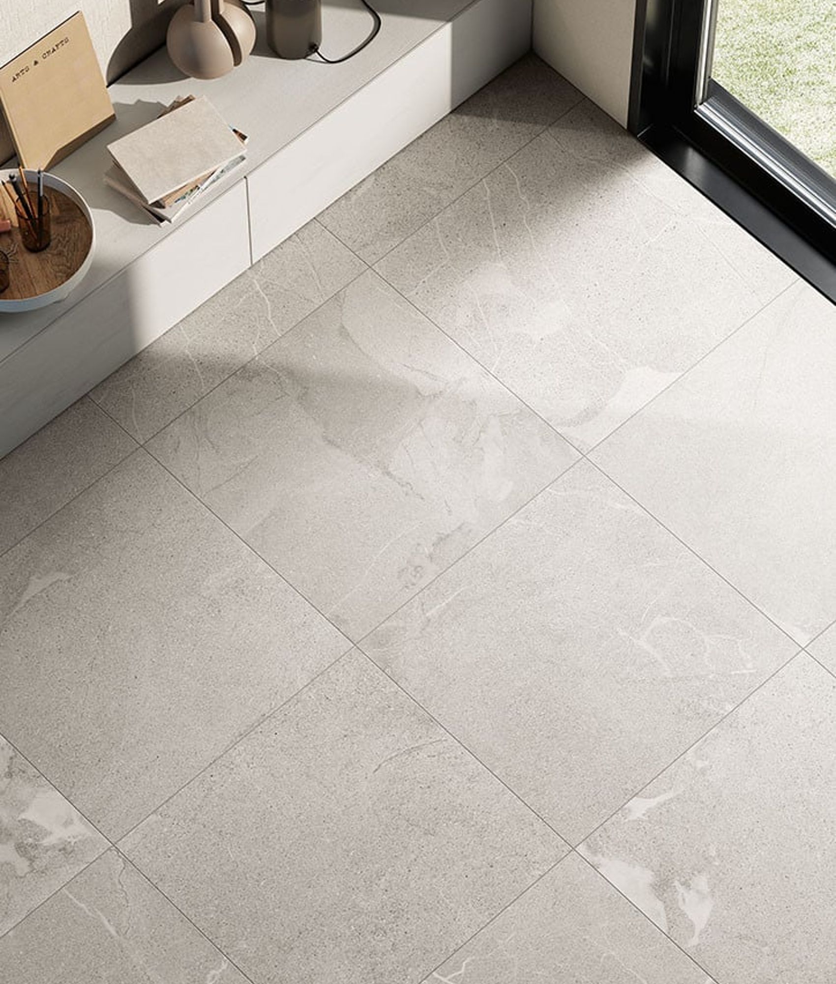 Carrelage grès cérame brillant effet pierre MOUNT GRIGIO CHIARO 45X90 - 1,215m²