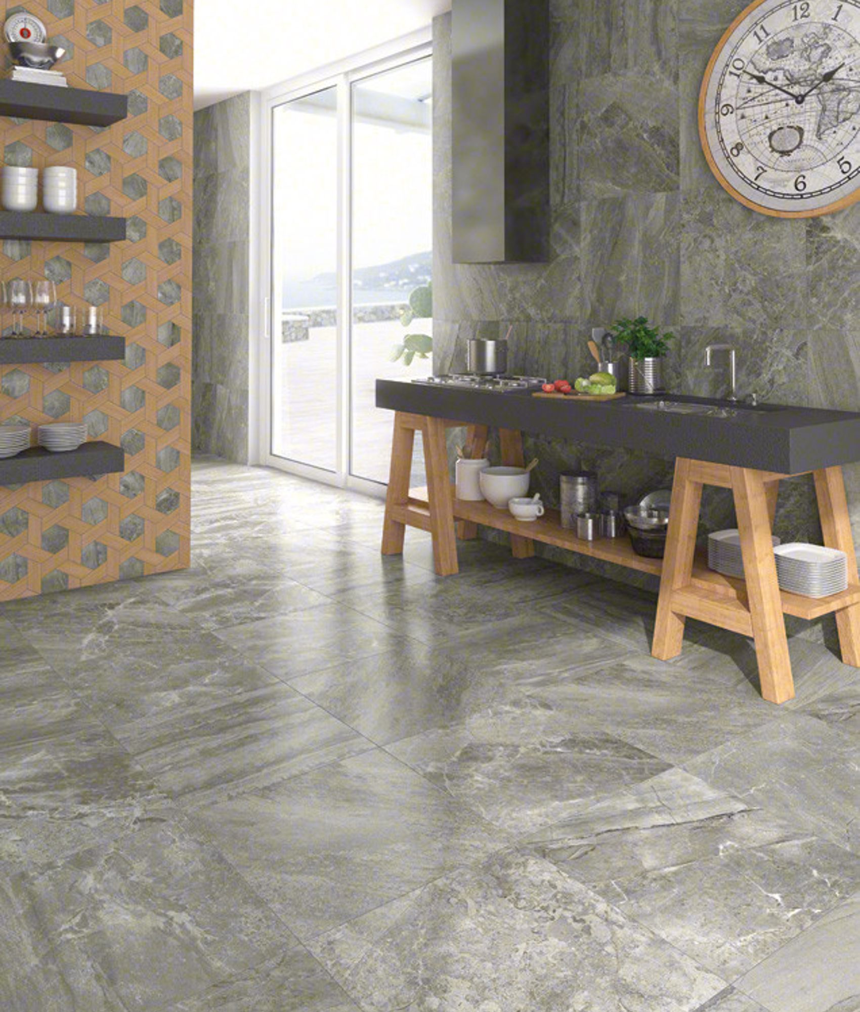 Carrelage rectifié FLINS SPR GRIS 59,3x59,3 - 1,06 m²