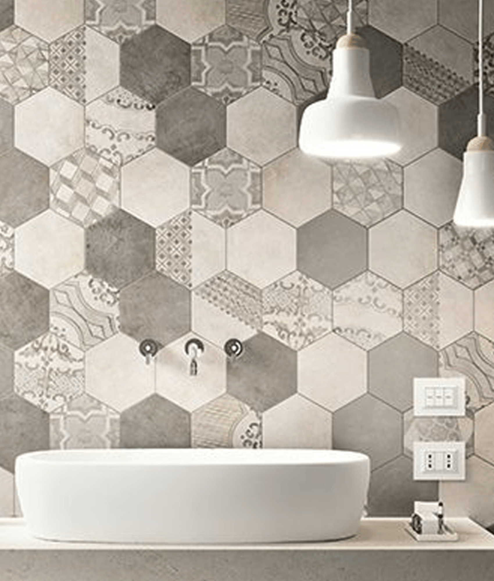 Tomettes, hexagones Carrelage hexagonal tomette anthracite vieillie 23x26.6cm RIFT Grafito - 0.504m² - As de Carreaux