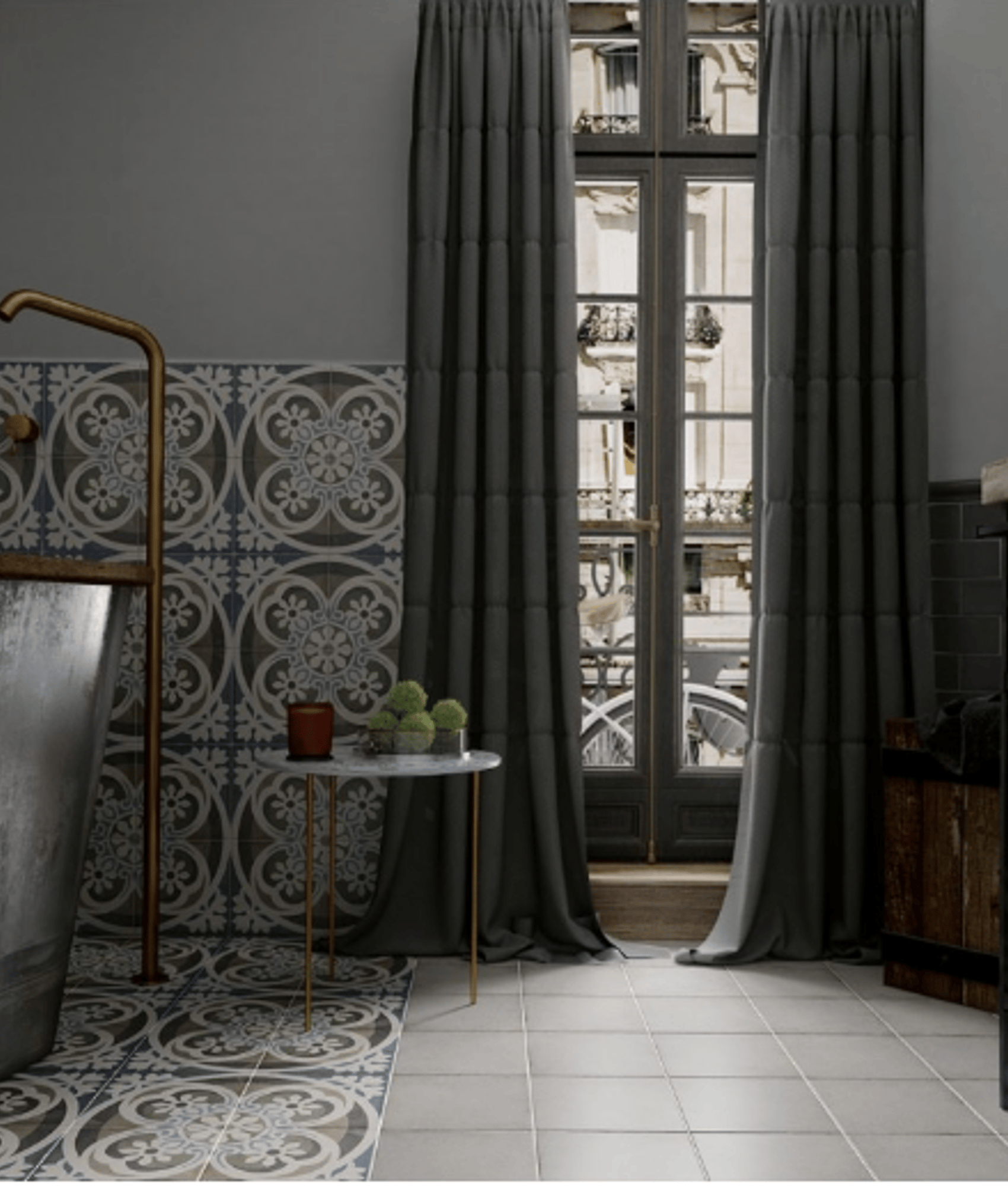 Carreaux de ciment imitation Carrelage style ciment 20x20 cm ART NOUVEAU MUSIC HALL 24405- 1m² - As de Carreaux