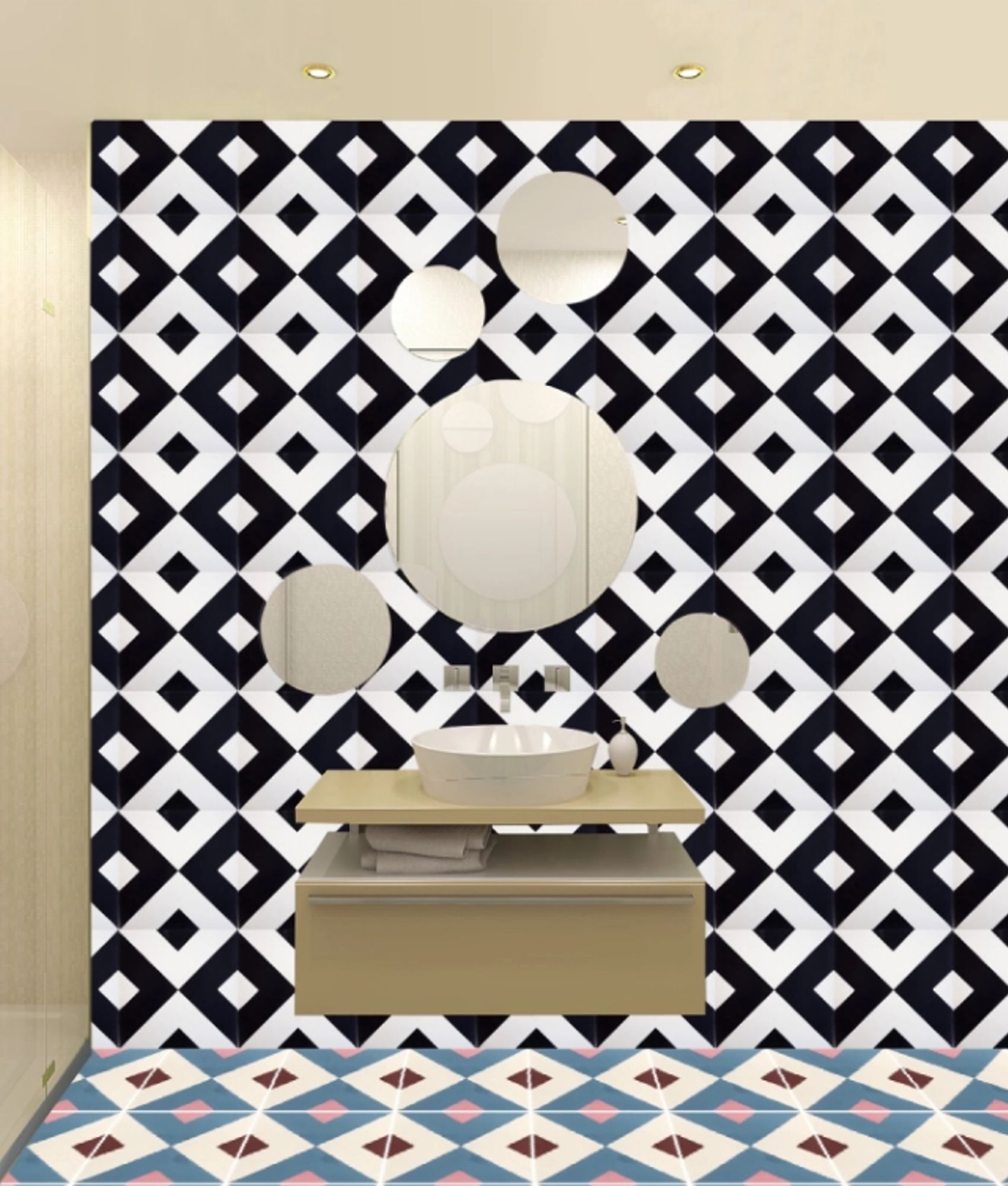 Carreaux de ciment véritable MERRION RENEV - 20X20 - 0,48 m²