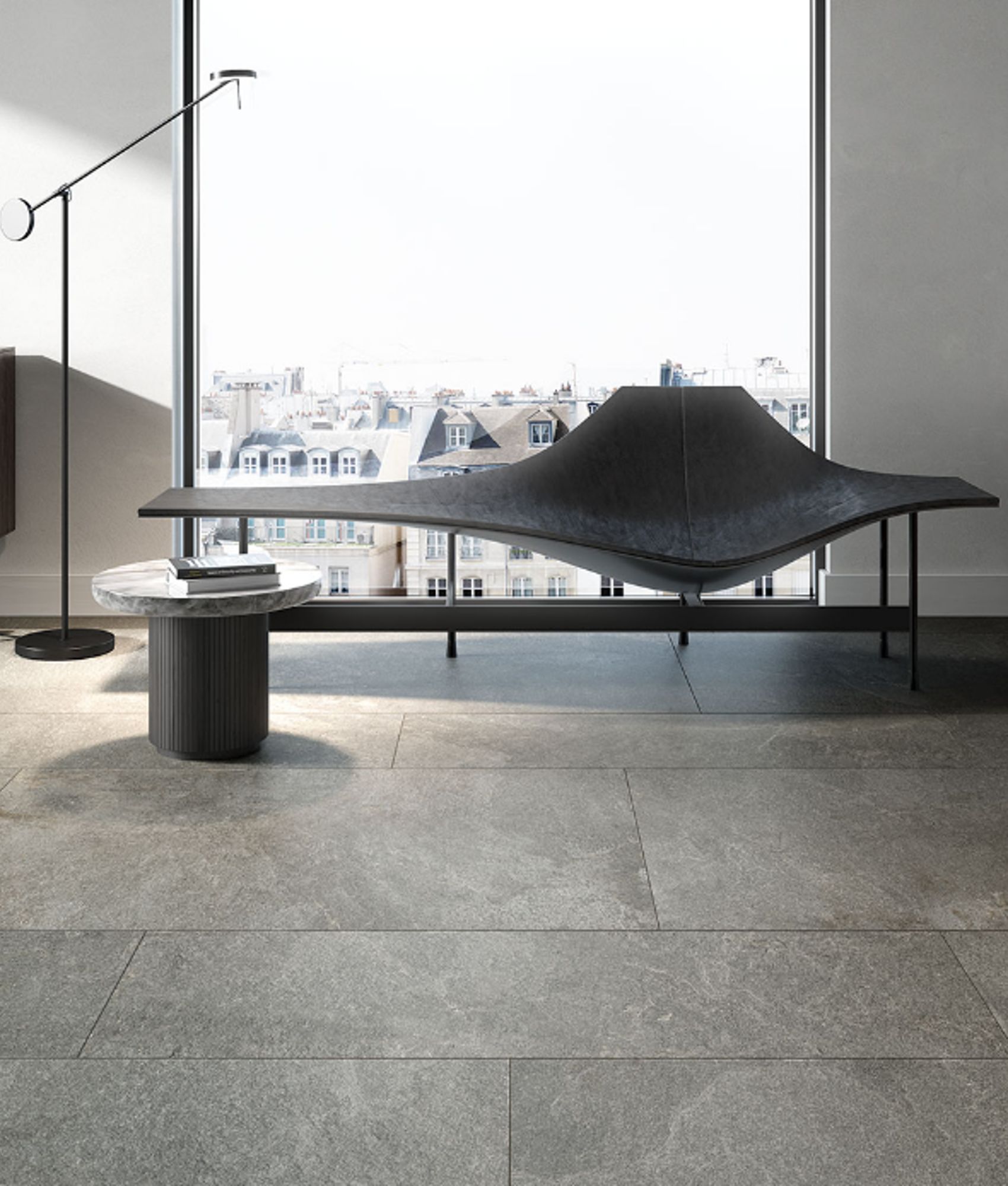 Carrelage grès cérame brillant effet pierre LAROCHE CONCRETE 60X120 - 1,44m²