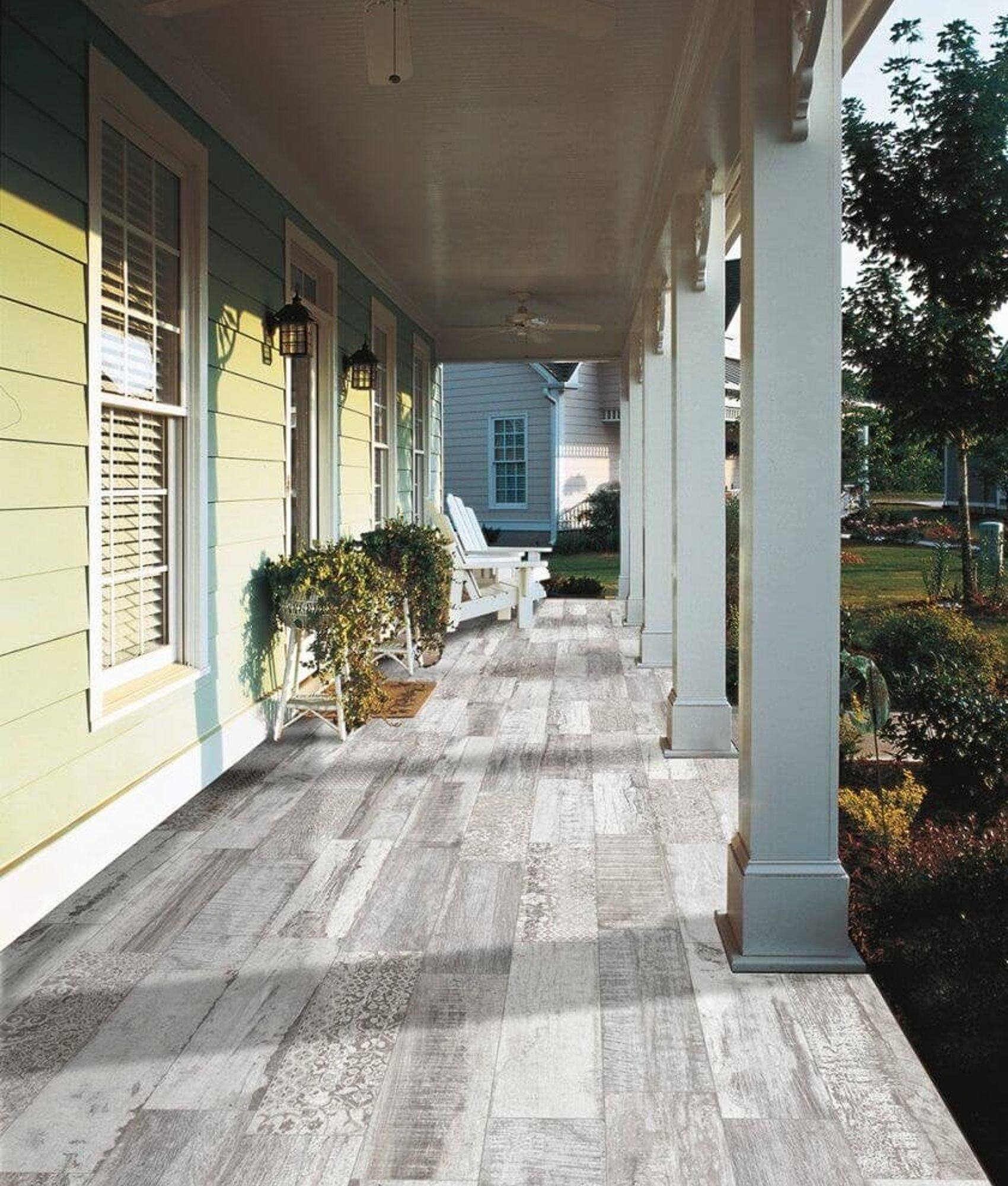 Imitation bois antidérapant Carrelage extérieur effet vieilli ORIGEN GRIS R12 - 20.2x66.2CM - 1.20 m² - As de Carreaux