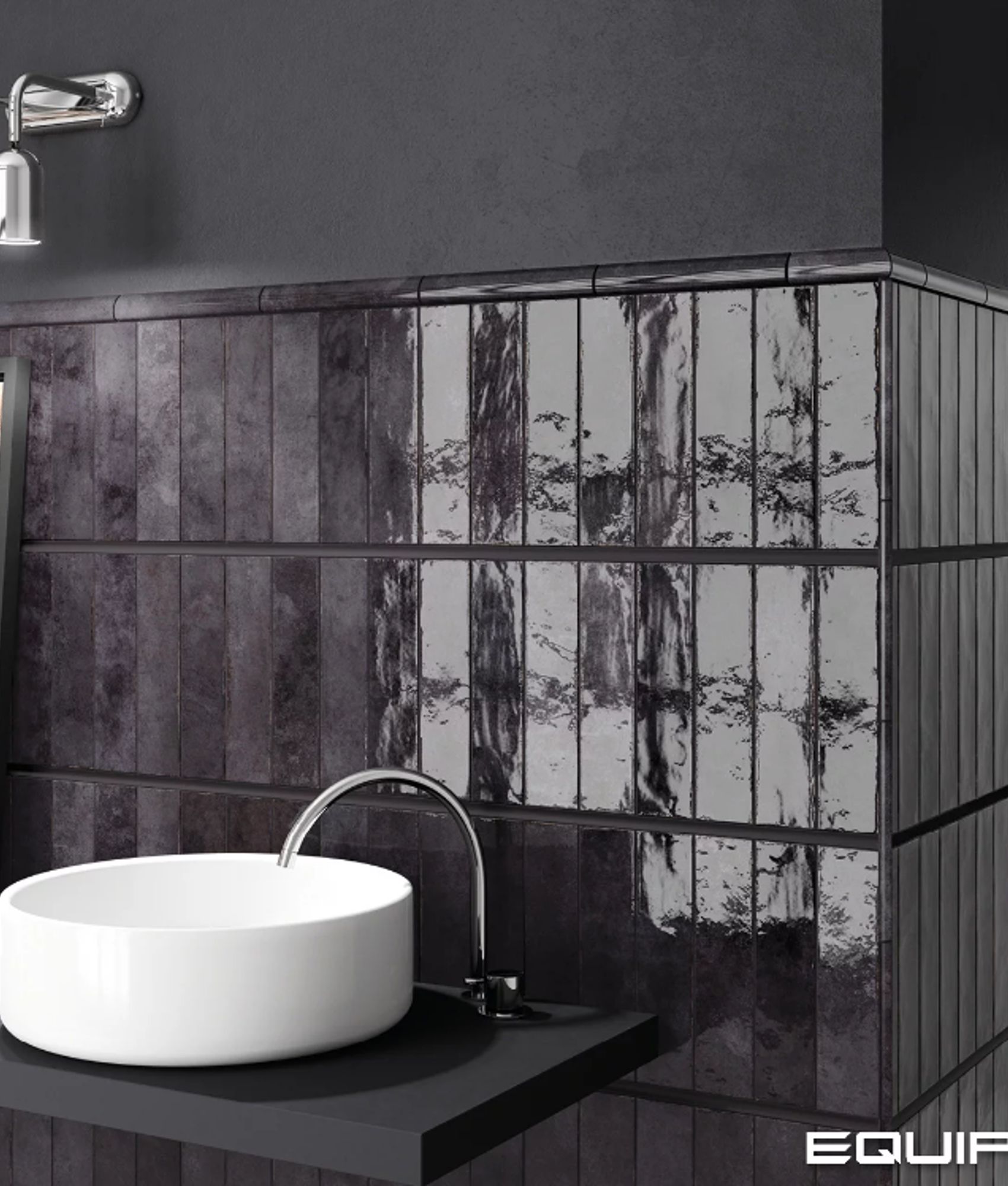 Carrelage faïence haute brillance 6x24,6 cm TAMARILLO BASALT - 0.50 m²