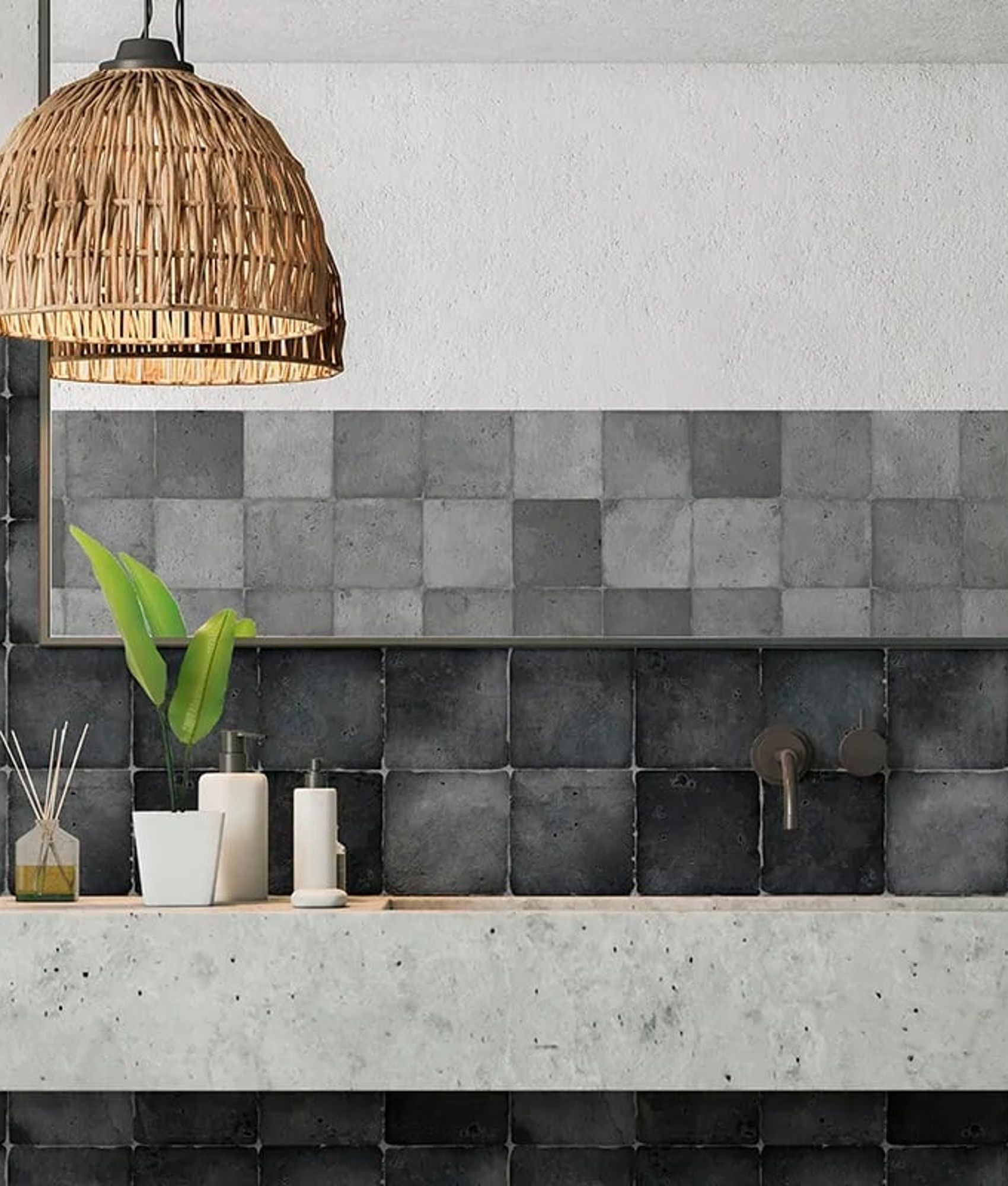 Carrelage imitation ciment ANTIQUE Lava - 15X20 - 0,99 m²