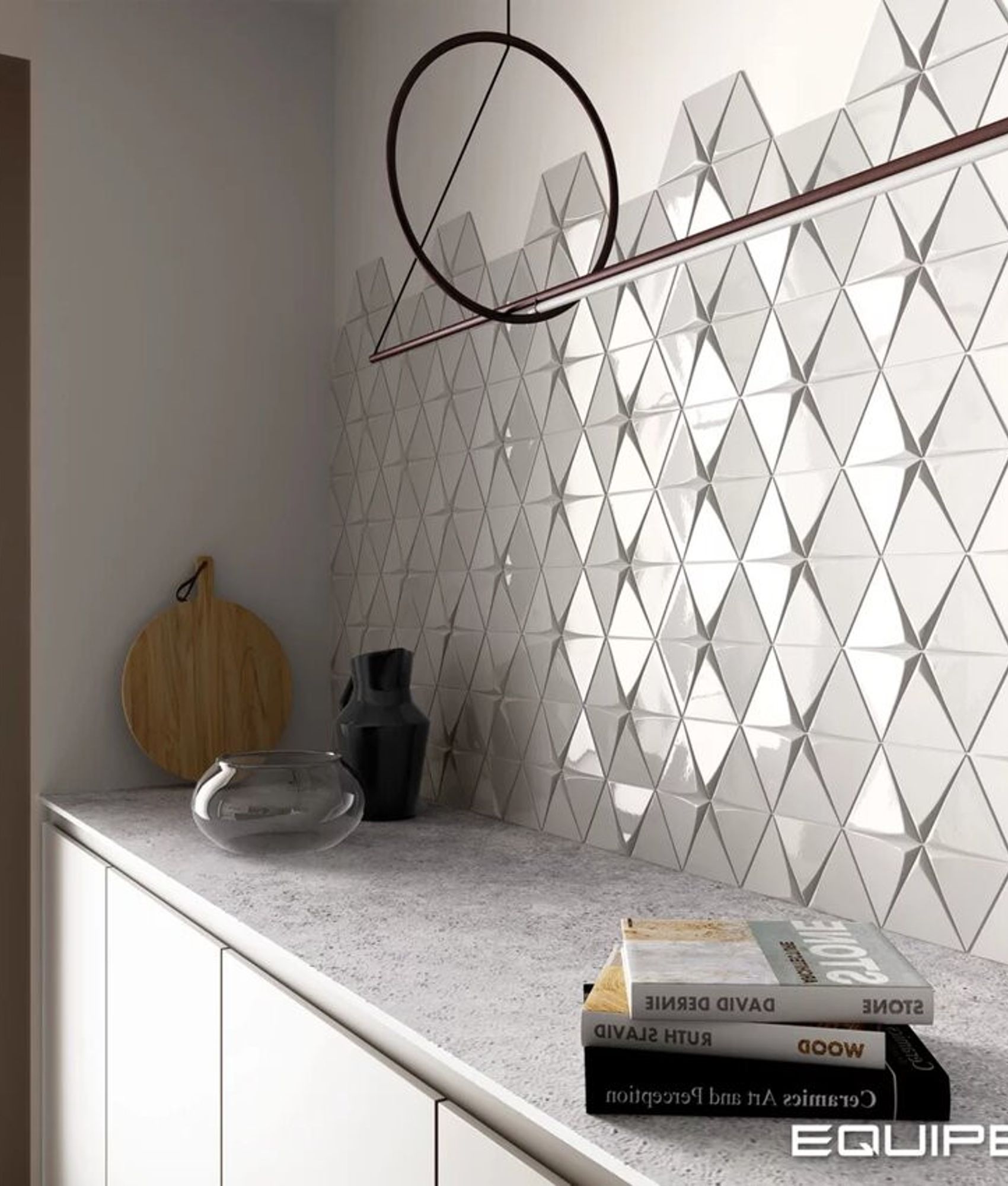 Faience triangle à relief MAFINGA TIROL LIGHT GREY 10,8X12,4 cm - 0,13 m²