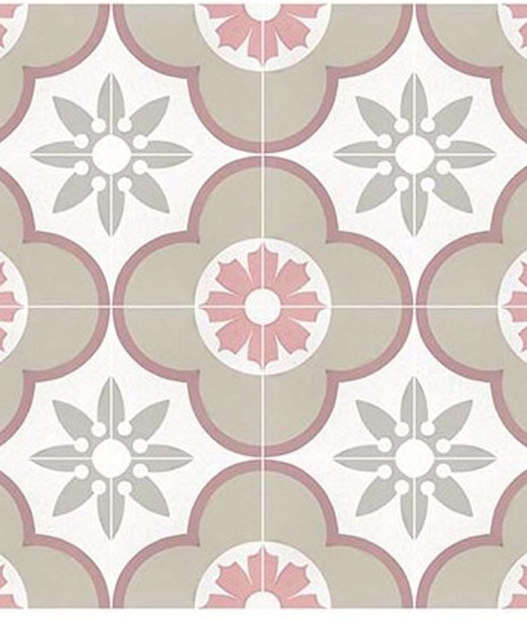 Carrelage piscine créative Carrelage imitation ciment rosace fleur 20x20 cm CAPRICE FLOWER PASTEL 22107 - 1m² - As de Carreaux