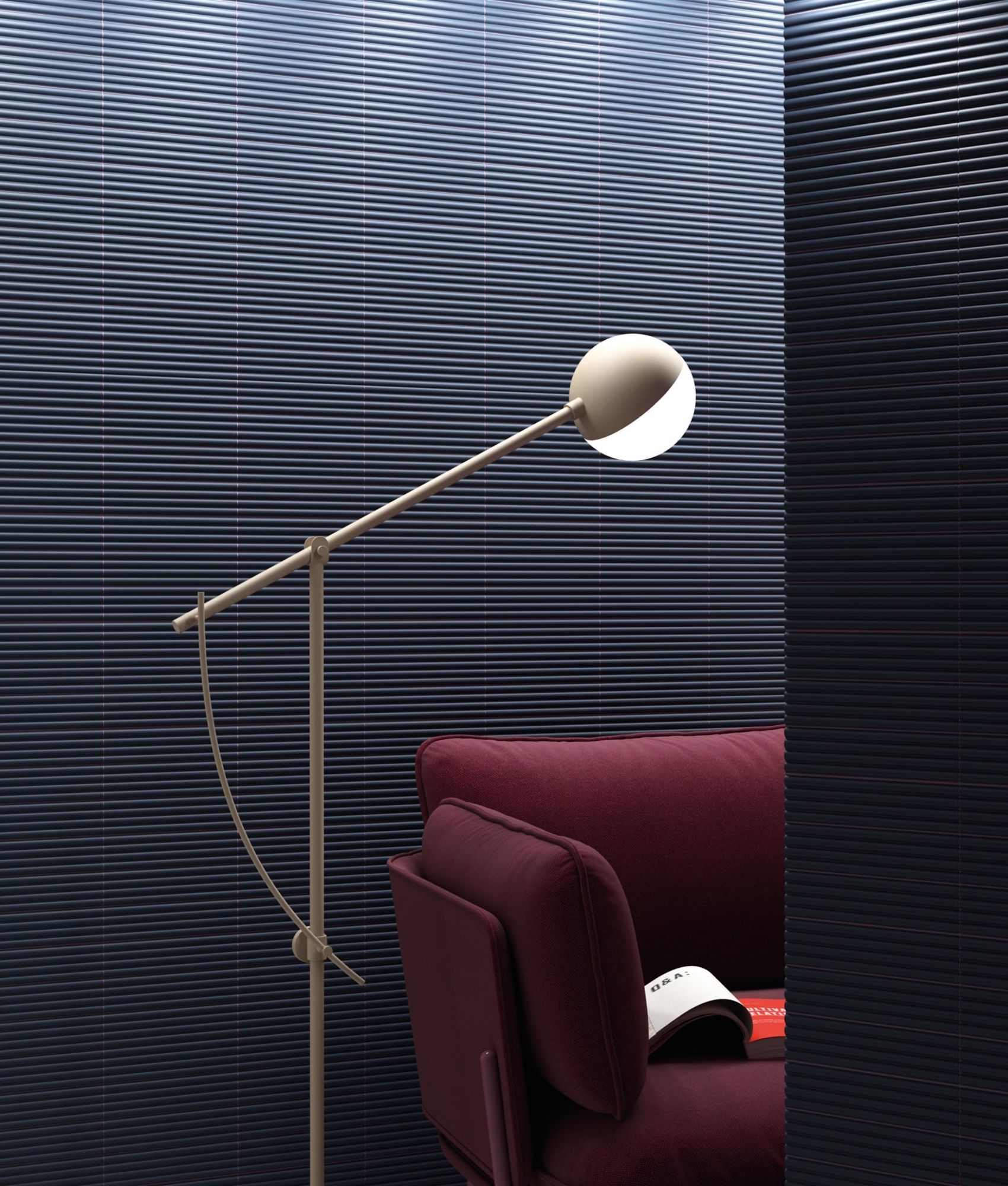 Carrelage mural uni et coloré à relief CALO ONDA NAVAL MATT - 5X20 - 0,38 m²