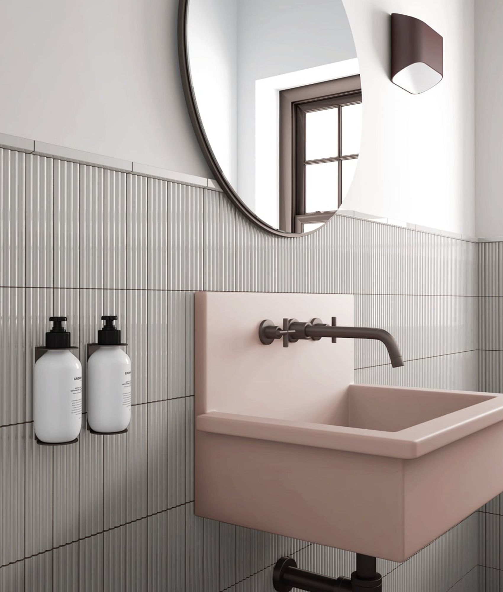 Carrelage mural uni et coloré à relief CALO ONDA GREY - 5X20 - 0,38 m²