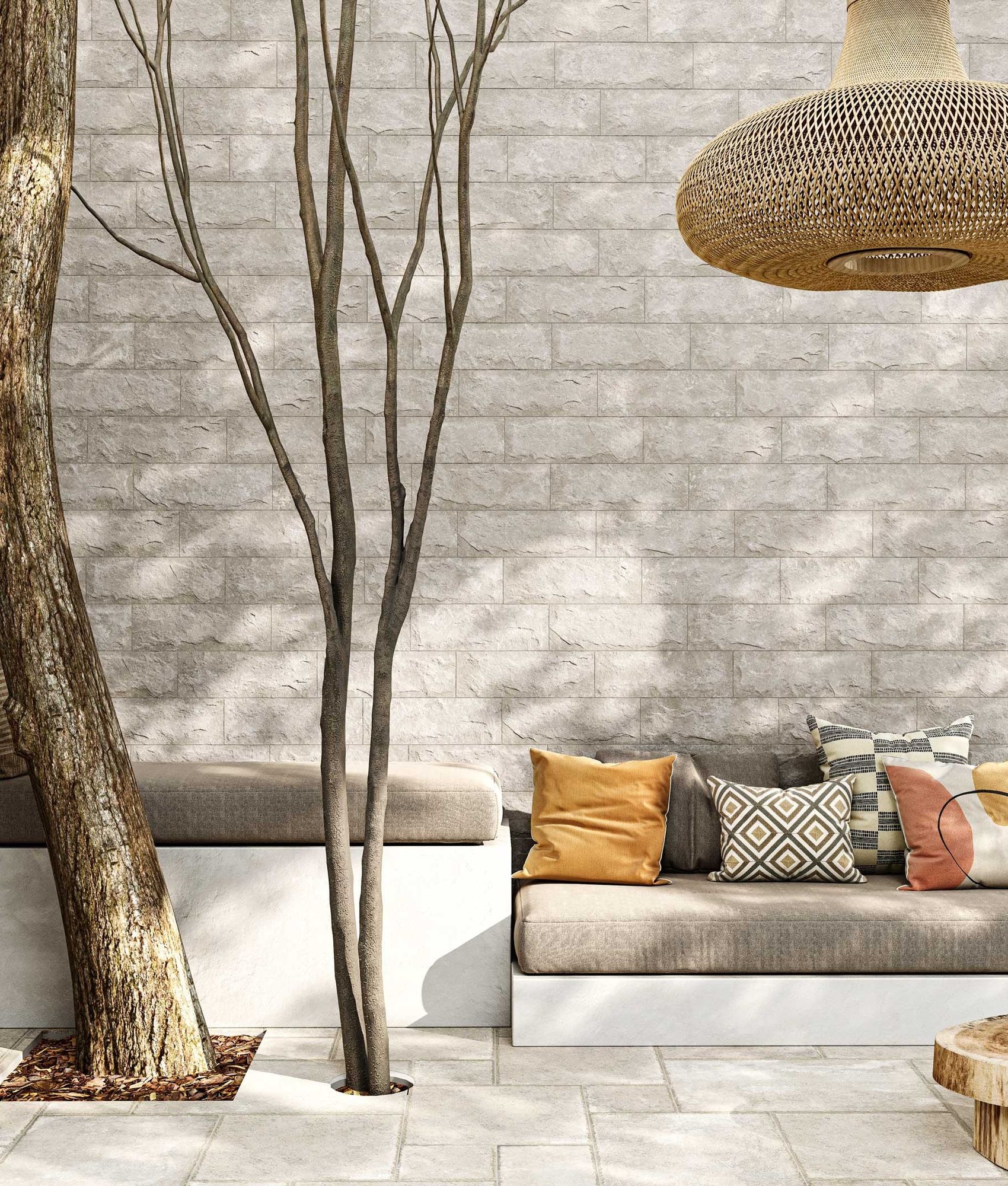 Carrelage texture pierre ANDY WHITE 15X45 - 0.95 m²