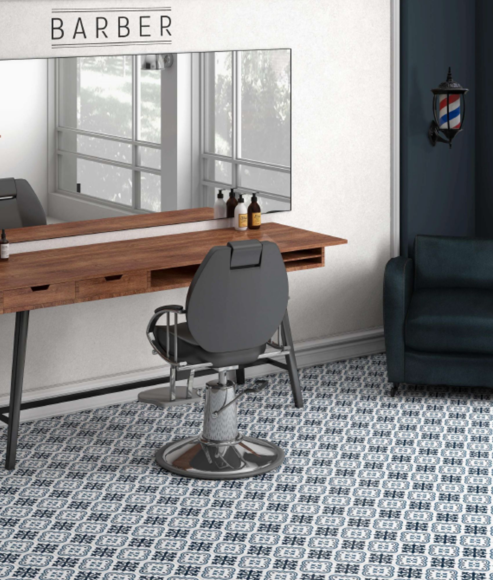 Carrelage effet carreau ciment MERIDIO TEULADA AZUL 20X20 - 1 m²