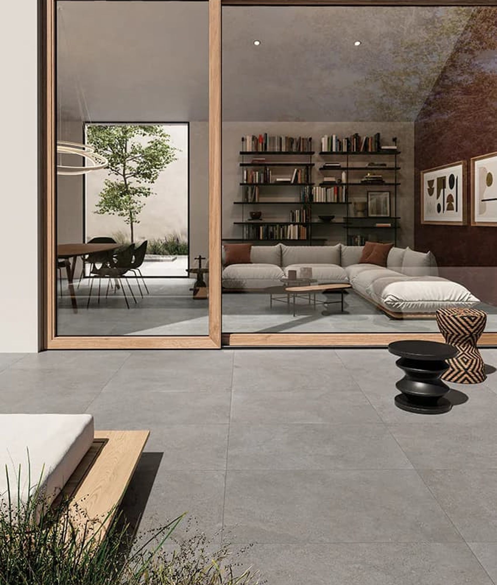 Carrelage effet pierre BRENHIN GREY 80X80 R9 - 1.28 m²