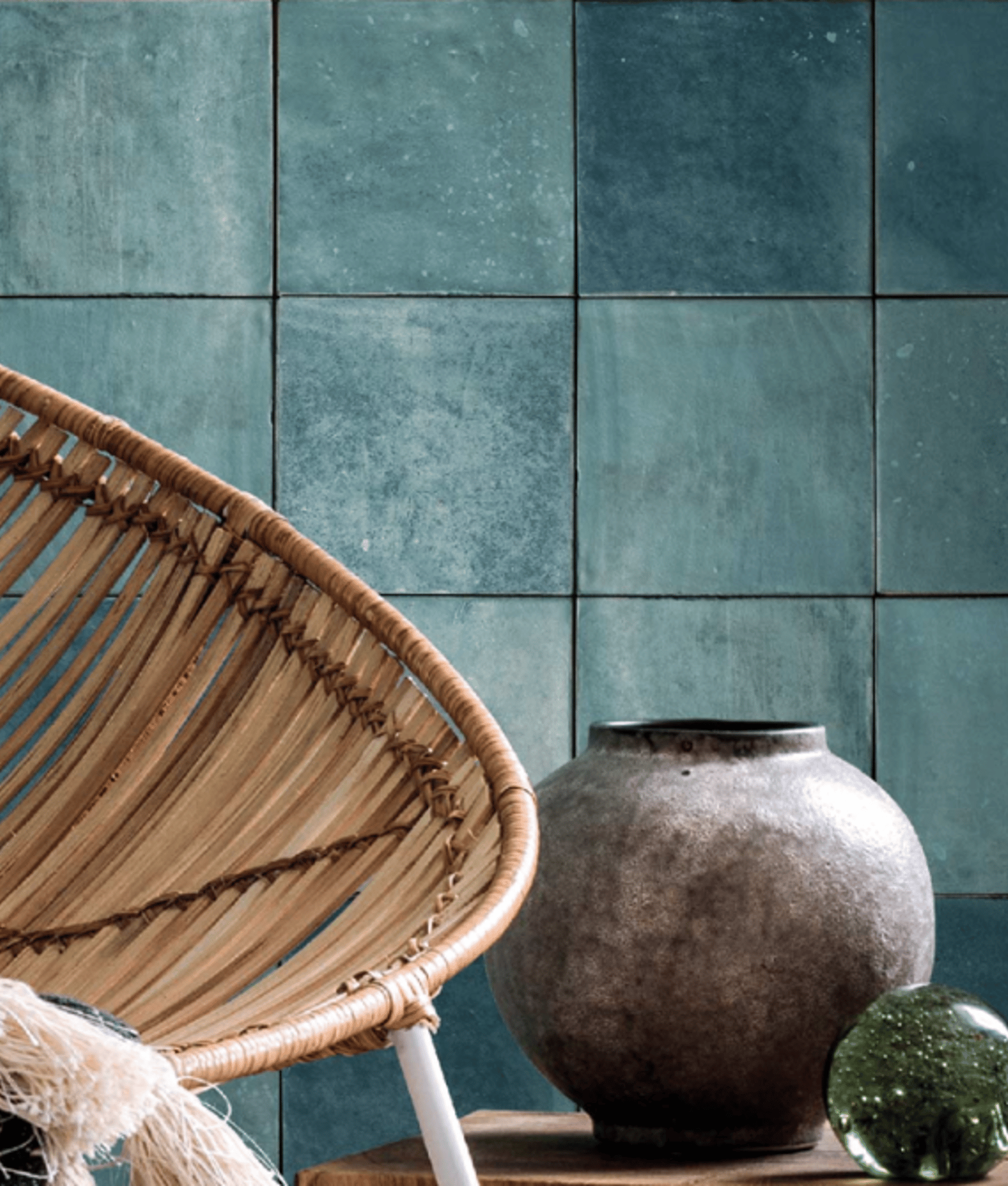 Carrelage Imitation Ciment Artisanal MARLOW TRUE TURQUOISE Mat R9 Intérieur/Extérieur 11,5x11,5 cm