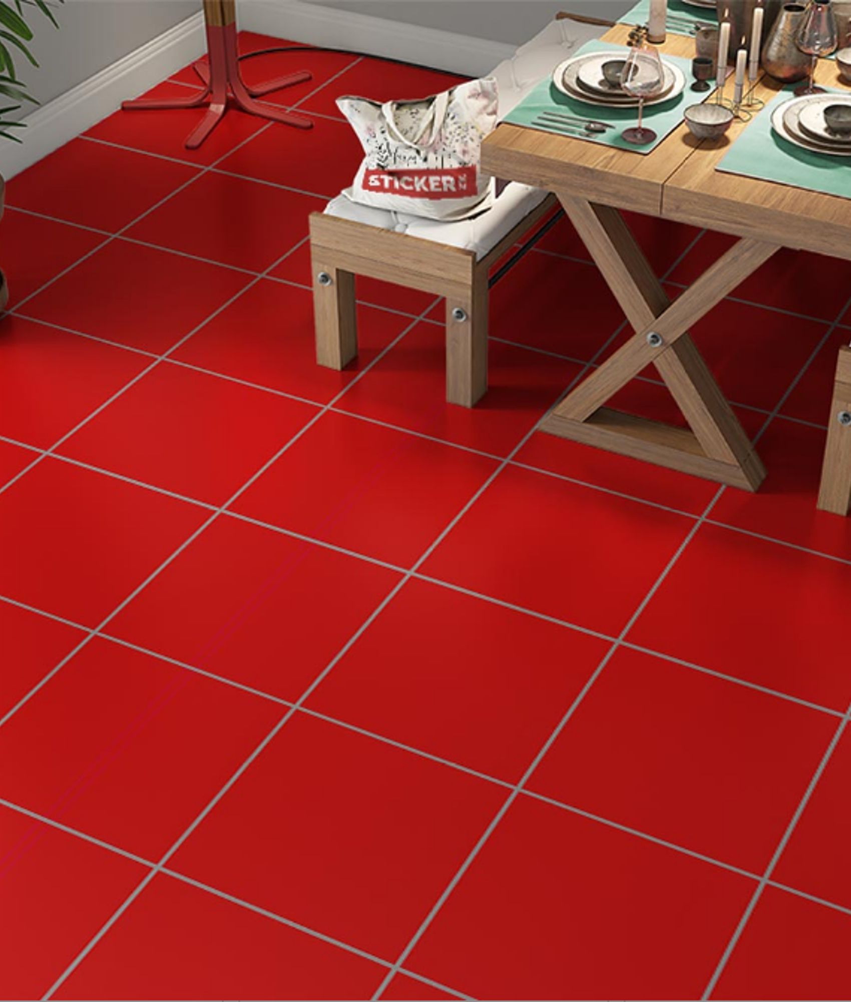 Carrelage Uni Rouge Mat 20x20 cm MONOCOLOR ROJO VOLCAN Sol Intérieur
