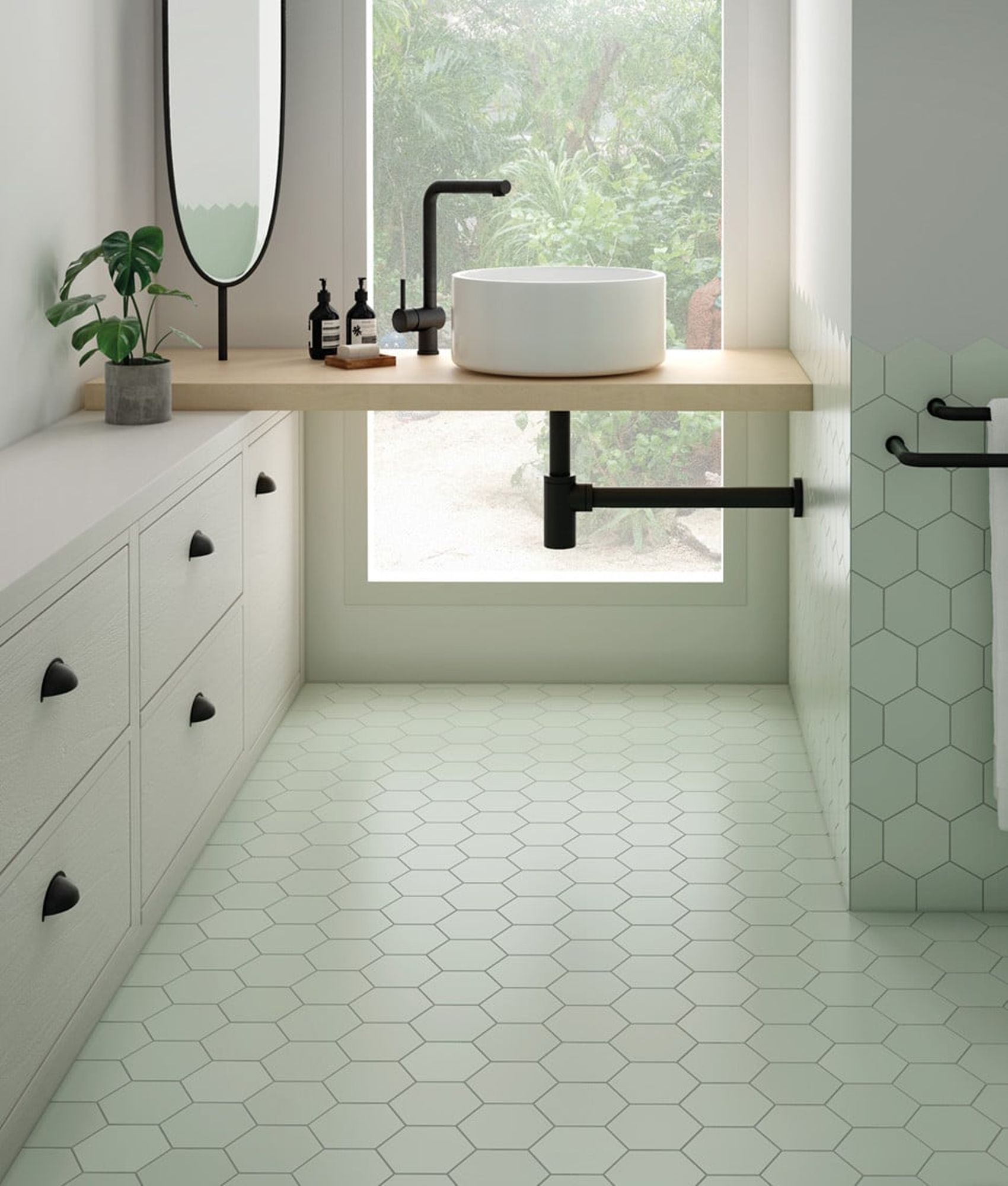 Carrelage hexagonal vert clair - 11.6x10.1 - 26468 - 0.43m²