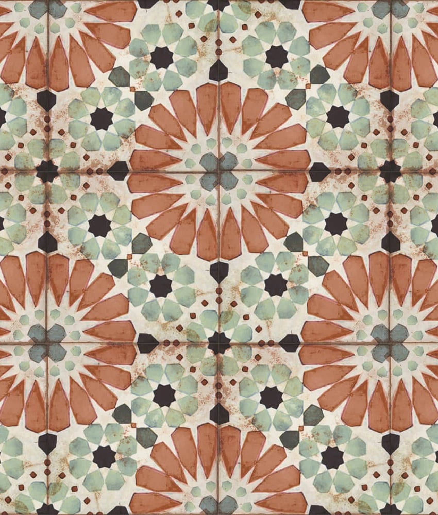 Carrelage imitation carreaux de ciment STRYMON – Décoré vieilli – Grès Cérame Mat R9 20x20 cm