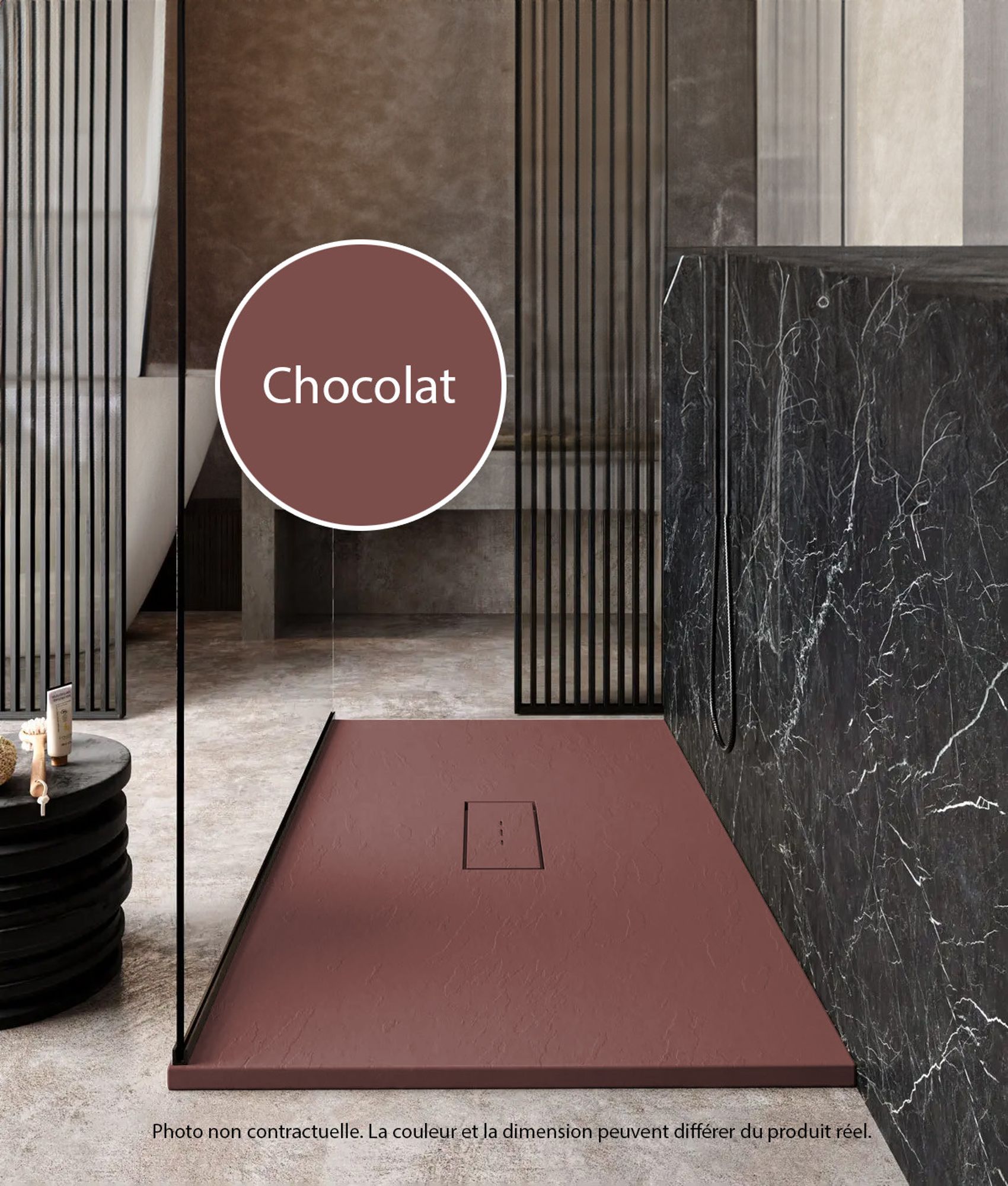 Plateau de couche VIC CHOCOLAT - 90 x 160 cm bonde centrale