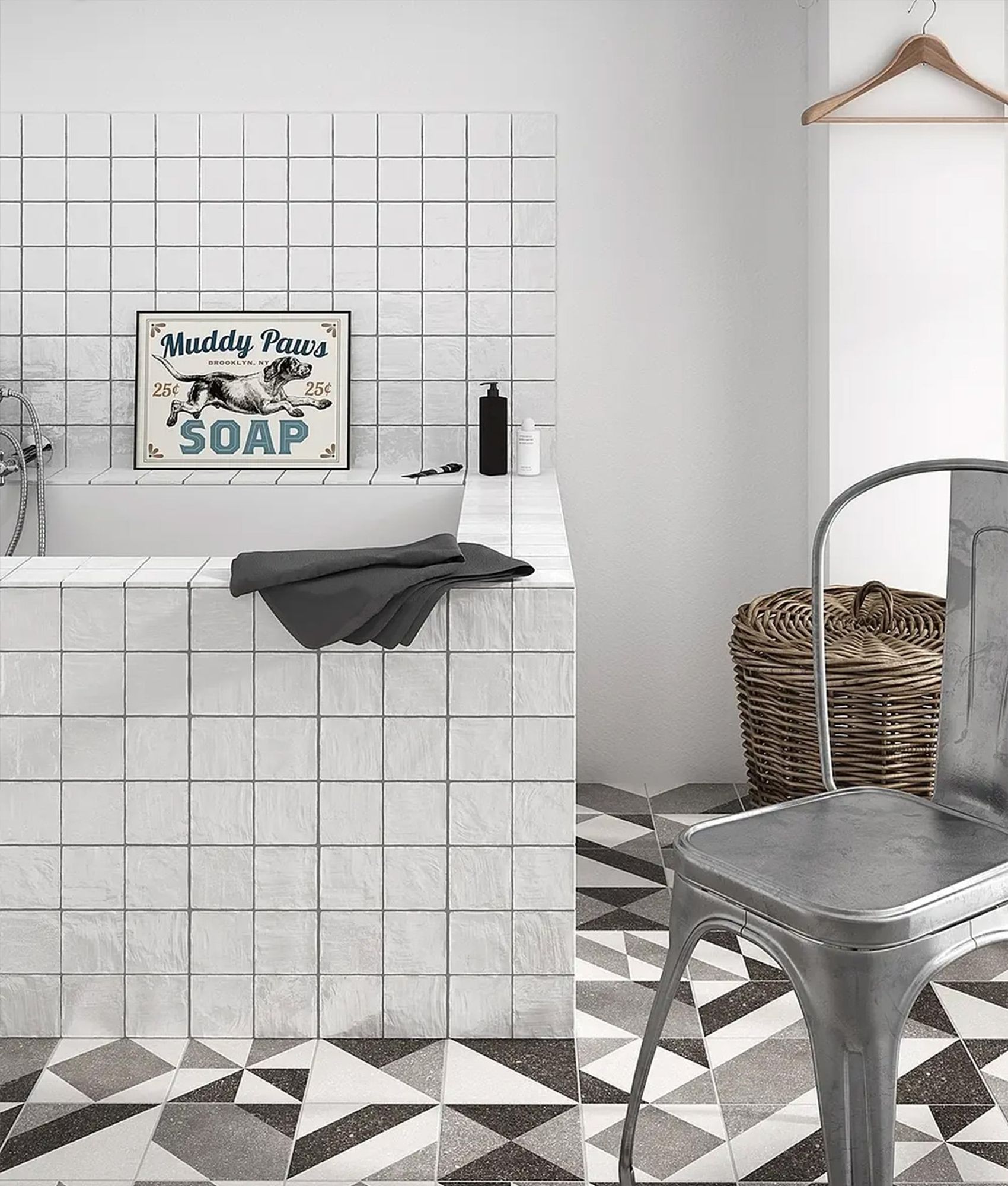 Carrelage effet zellige nacré MALLORCA WHITE 10x10 cm - 23257