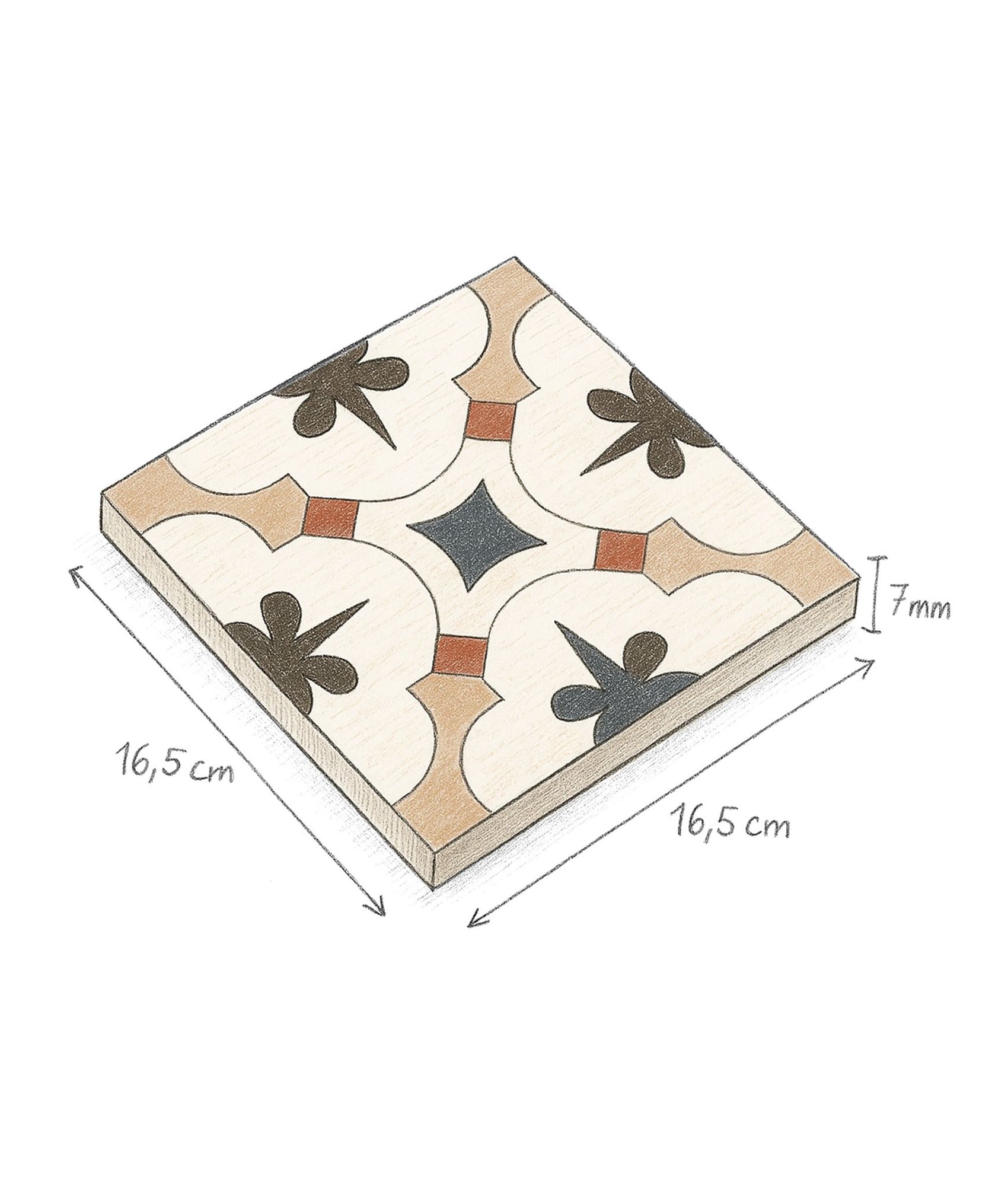 Carrelage Grès Cérame Effet Ciment GABARDINE BEIGE Mat Intérieur/Extérieur 16.5x16.5cm