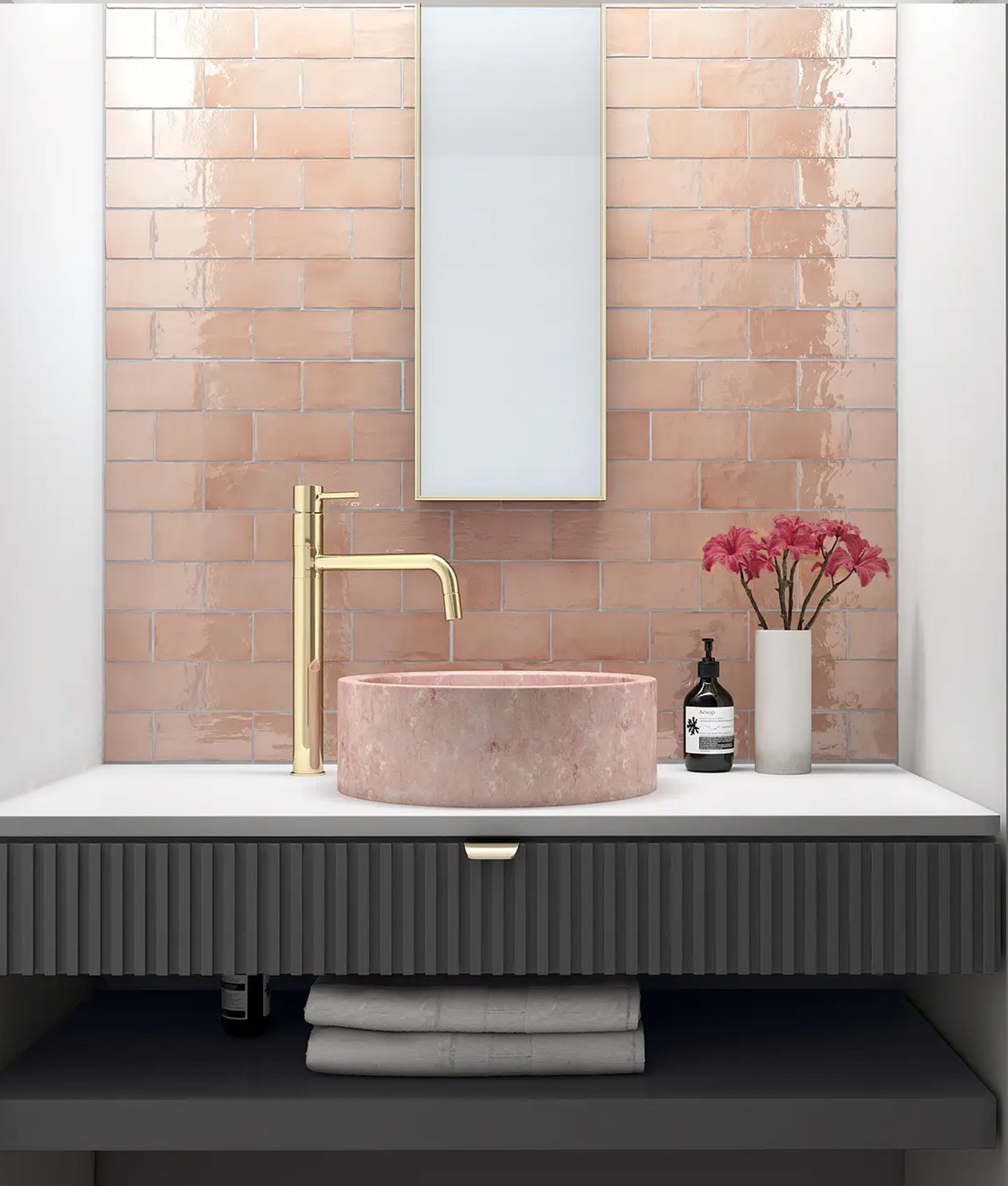 Faïence MANACOR BLUSH PINK 26904 - 7,5X15 - 0,5 m²