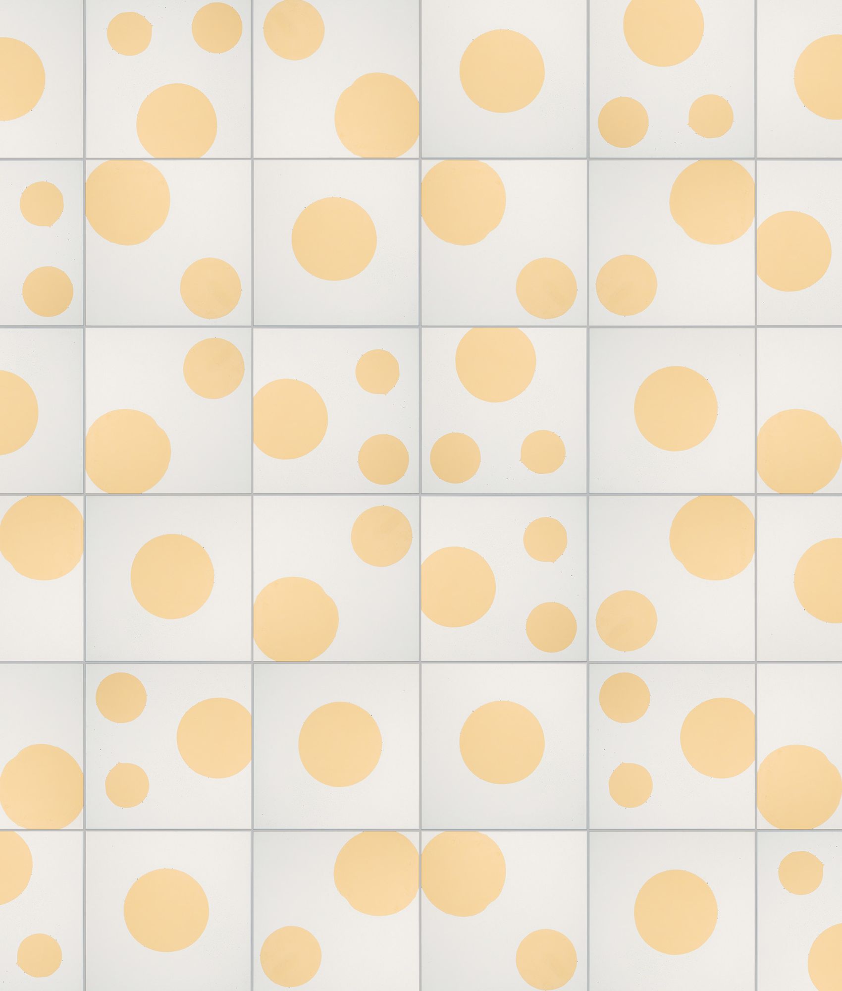 Carrelage imitation ciment LE CERCLE JAUNE PÂLE 20x20 cm