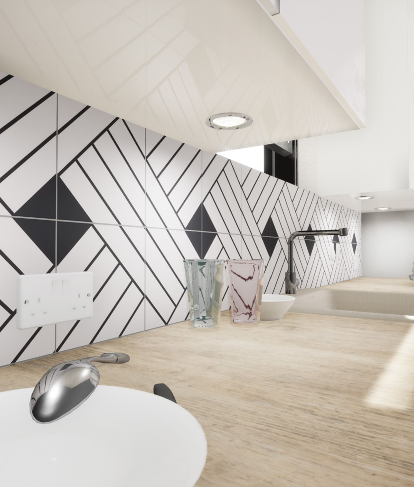 Carrelage imitation ciment JACQUES BLANC 20x20 cm