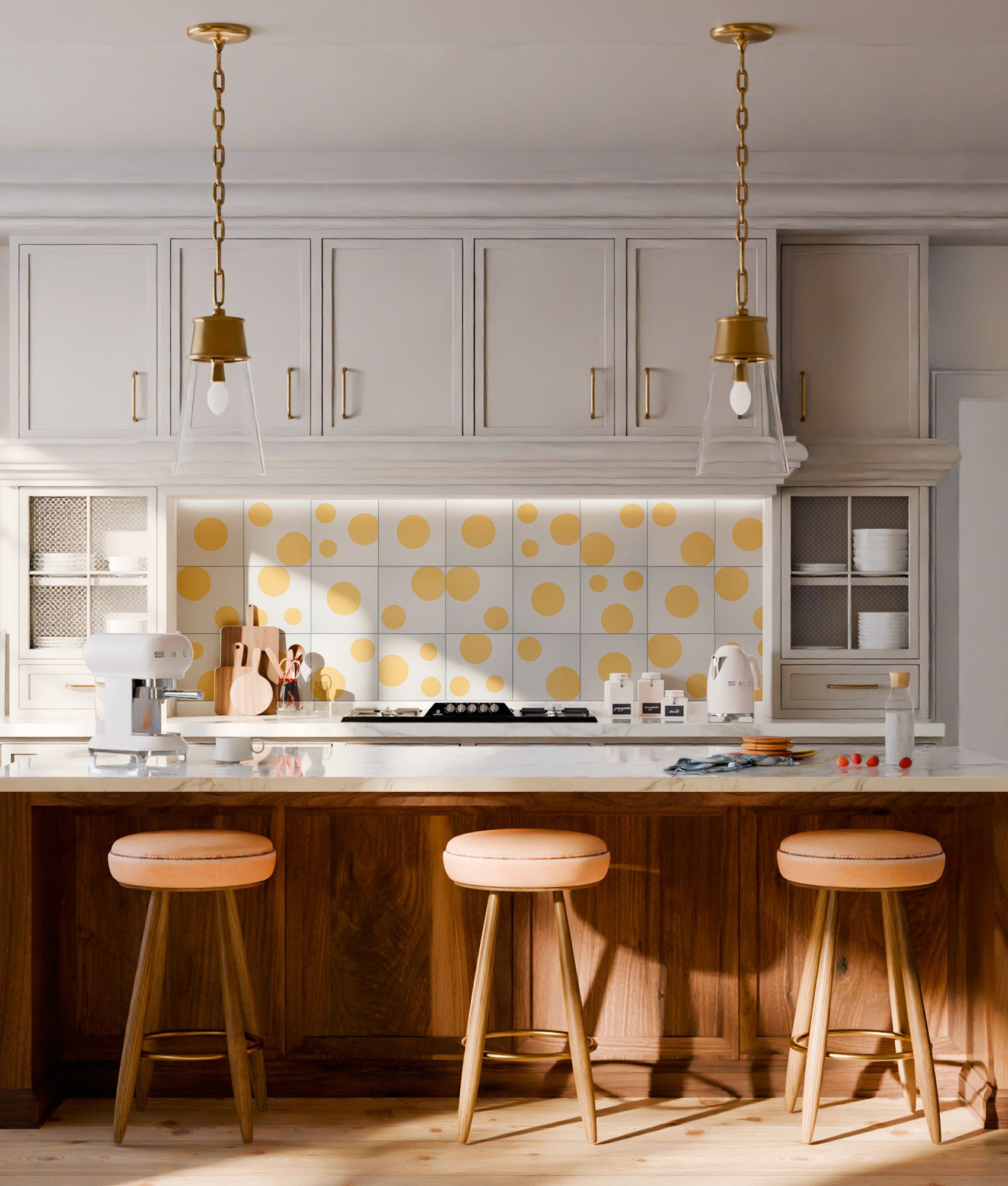 L'Authentique carreaux de ciment DROP JAUNE PAILLE - Doux et lumineux - 20x20 cm