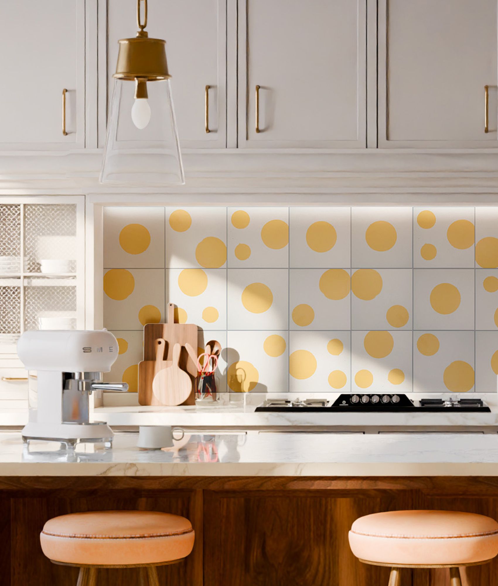 L'Authentique carreaux de ciment DROP JAUNE PAILLE - Doux et lumineux - 20x20 cm