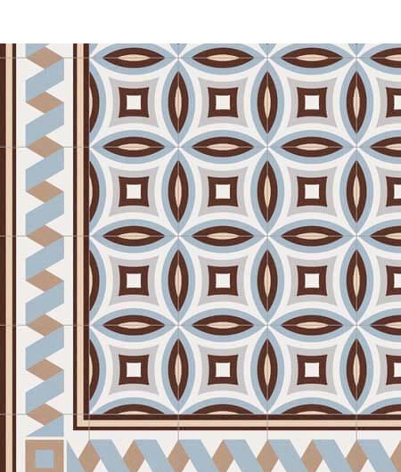 Carrelage imitation ciment 1900 FLORENTINA-3 - 20x20 cm ANGLE bleu beige - unité