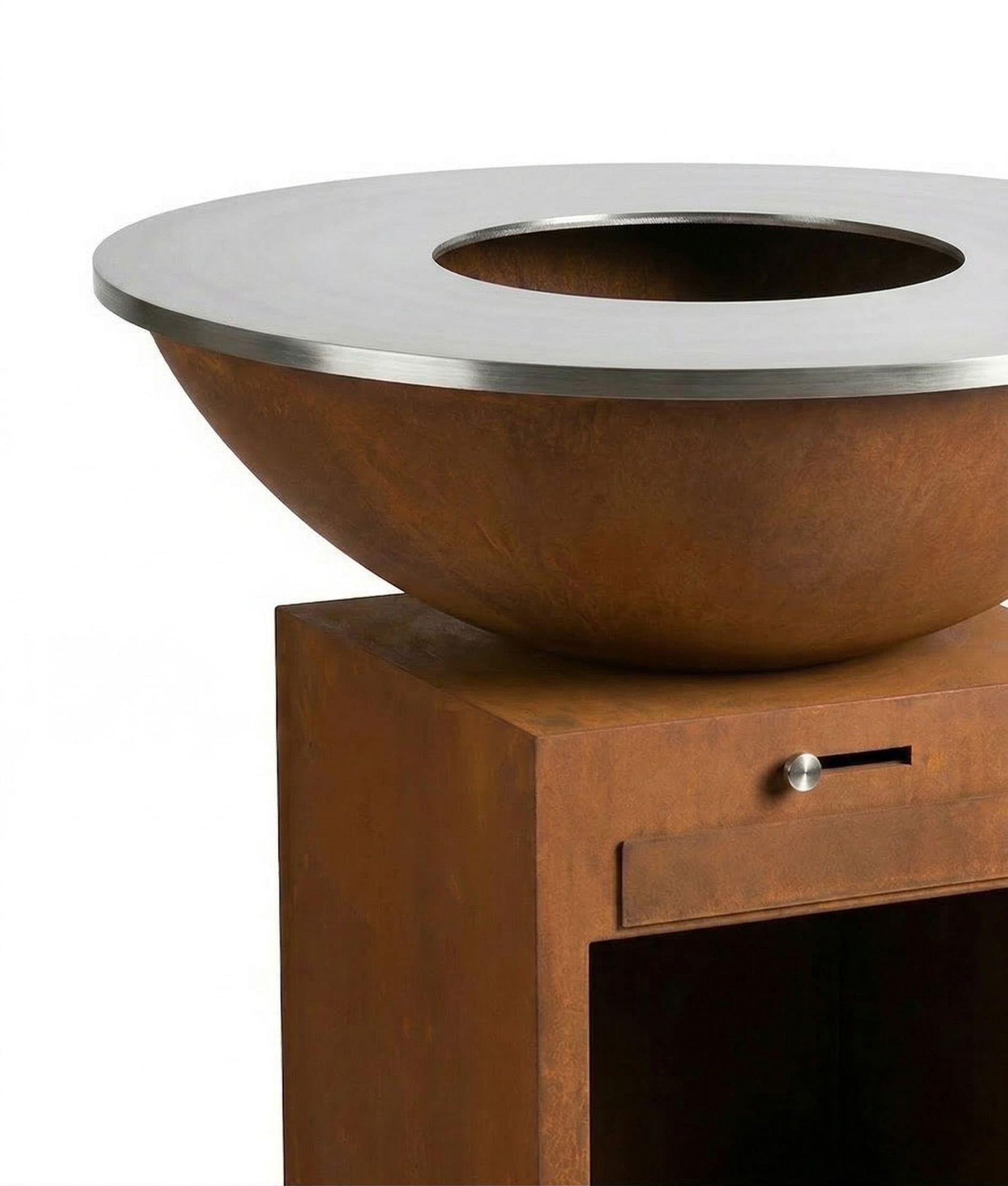 Barbecue OBSIDIAN BRASERO acier corten Ø100 cm - plancha 10 mm