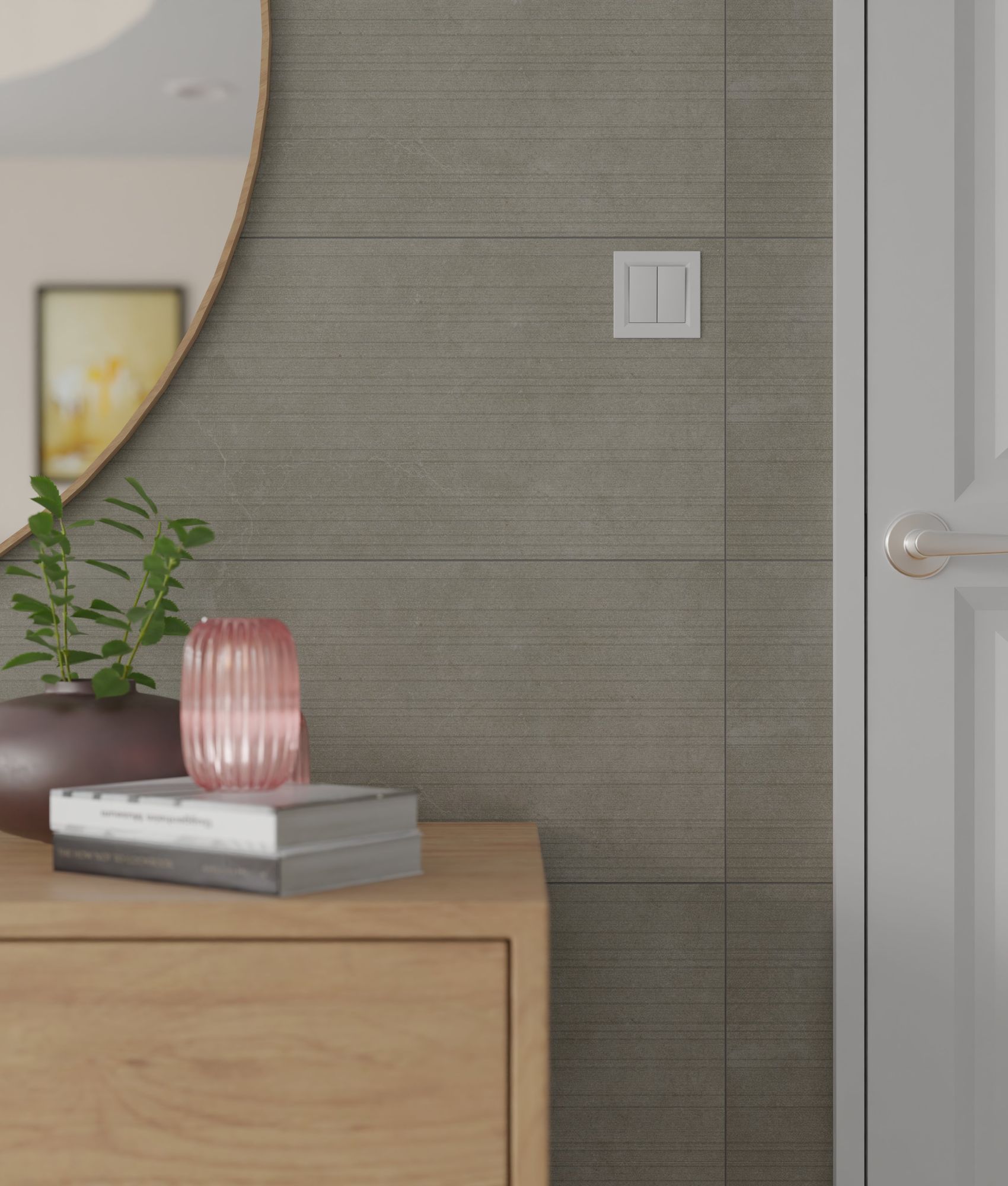 Faïence signature effet ciment GENOS GREIGE PRINTS 30x90 cm