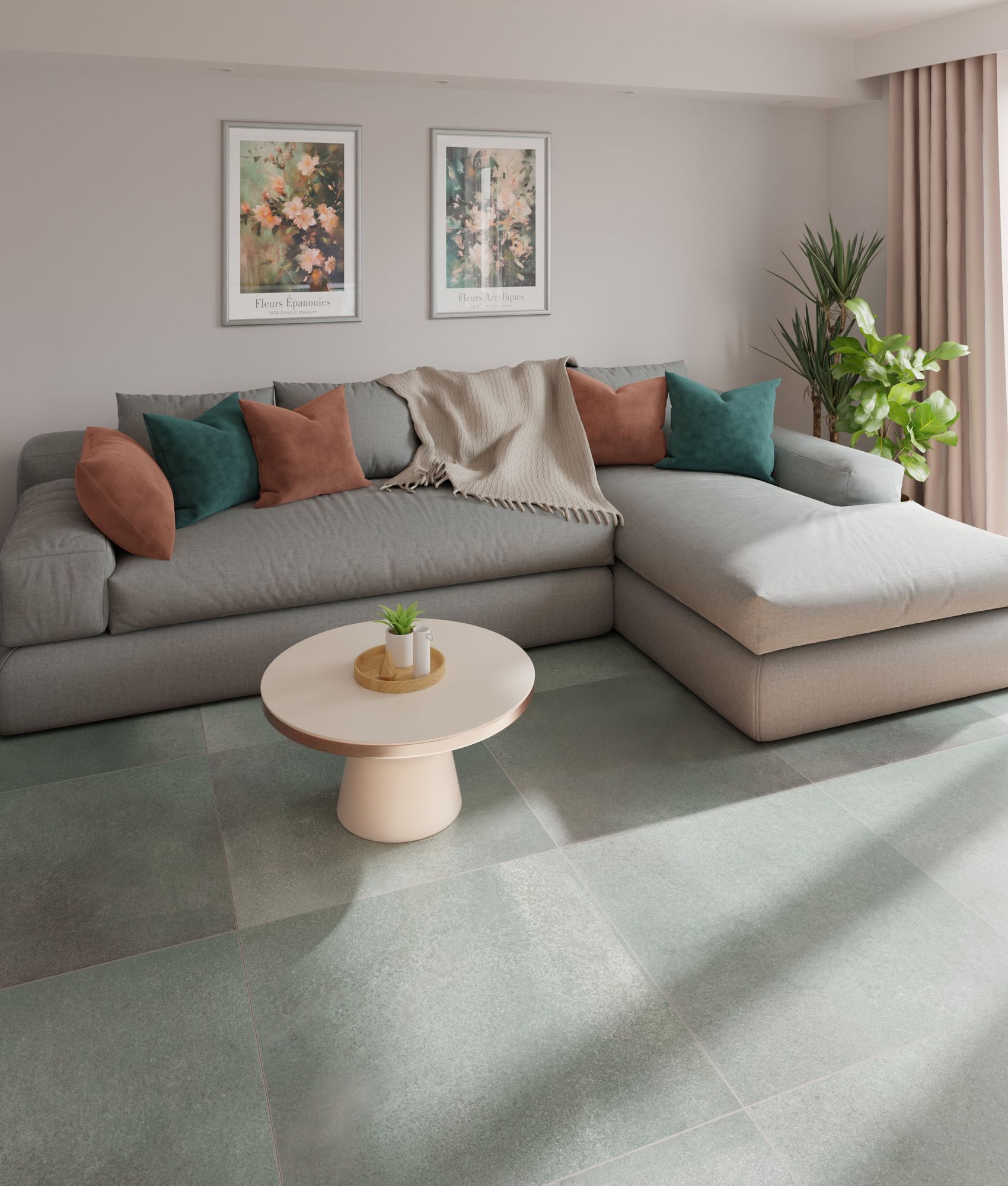 Carrelage effet pierre CHATELET CLIFF JADE 80x80 cm