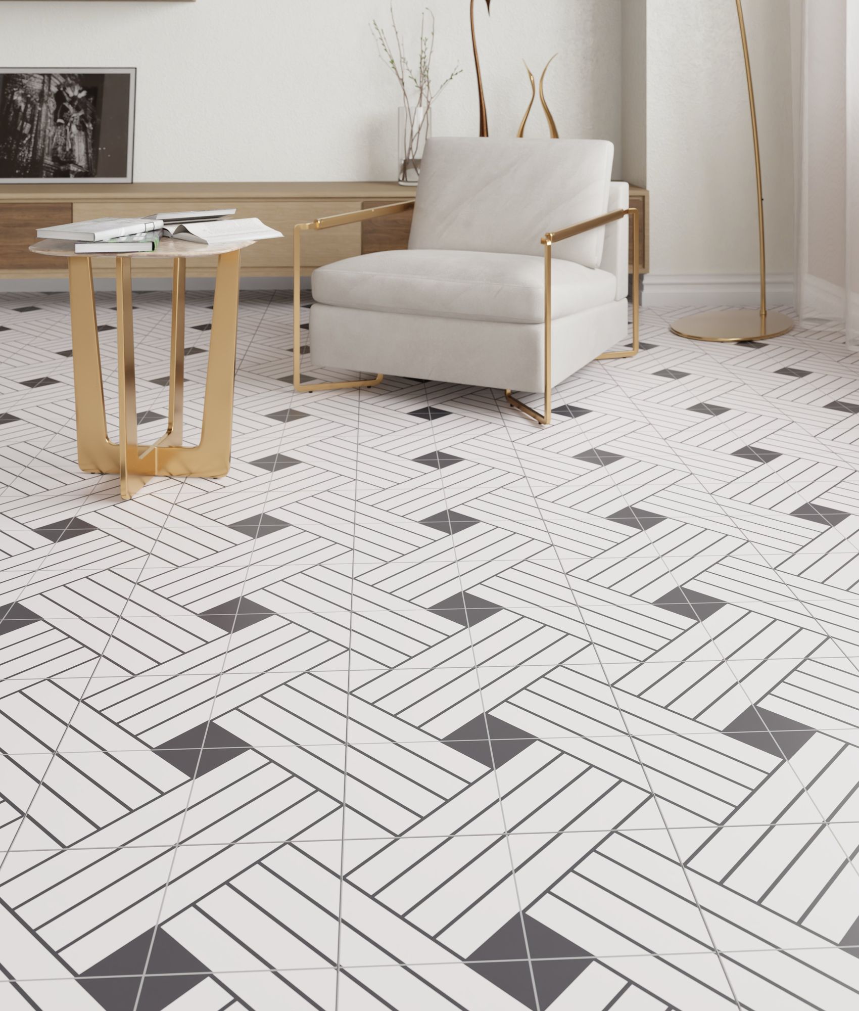 Carrelage imitation ciment JACQUES BLANC 20x20 cm