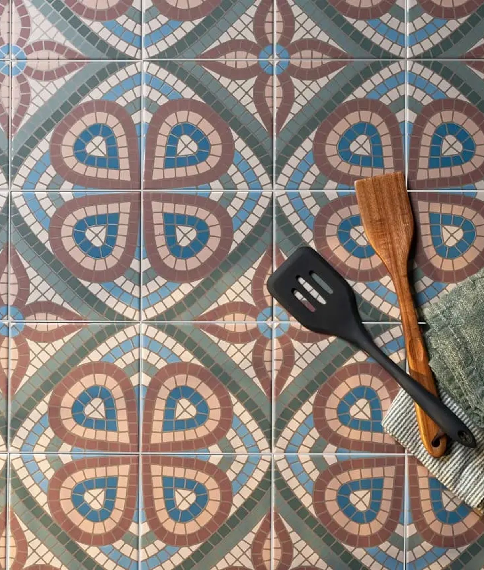 Carrelage effet mosaïque ancienne HACIENDA NEREIDA 15x15 cm - 0,95 m²