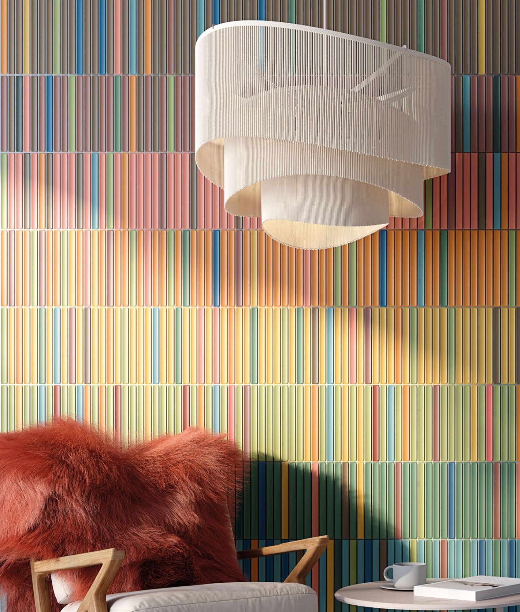 Faïence sur trame SWELL Mosaïque KAIMU BLANCO MATT 23x33.5 cm