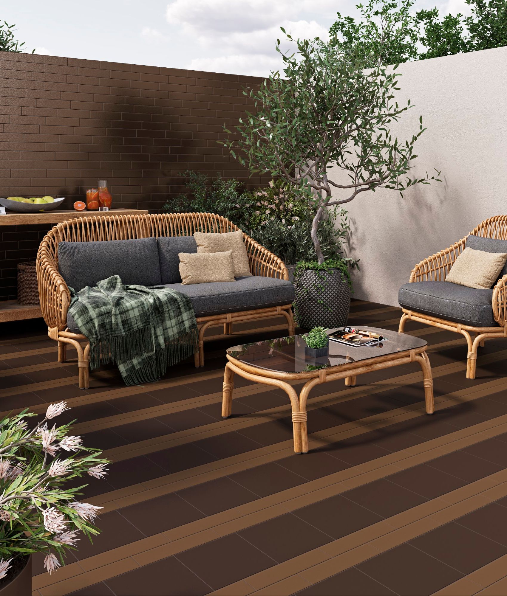 Carrelage uni TIERRA CHOCOLAT MATT 20x20 cm
