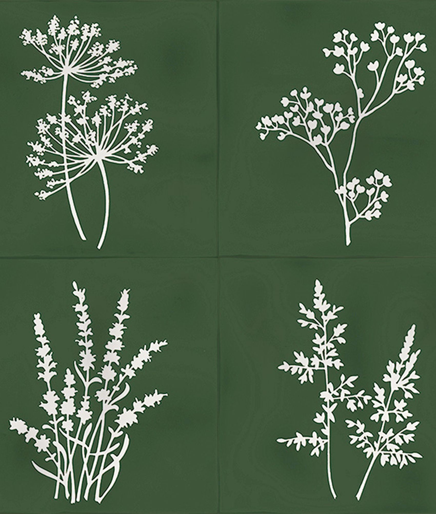 Faïence décorative ROOT ARVUM-4 GREEN 13X13 cm