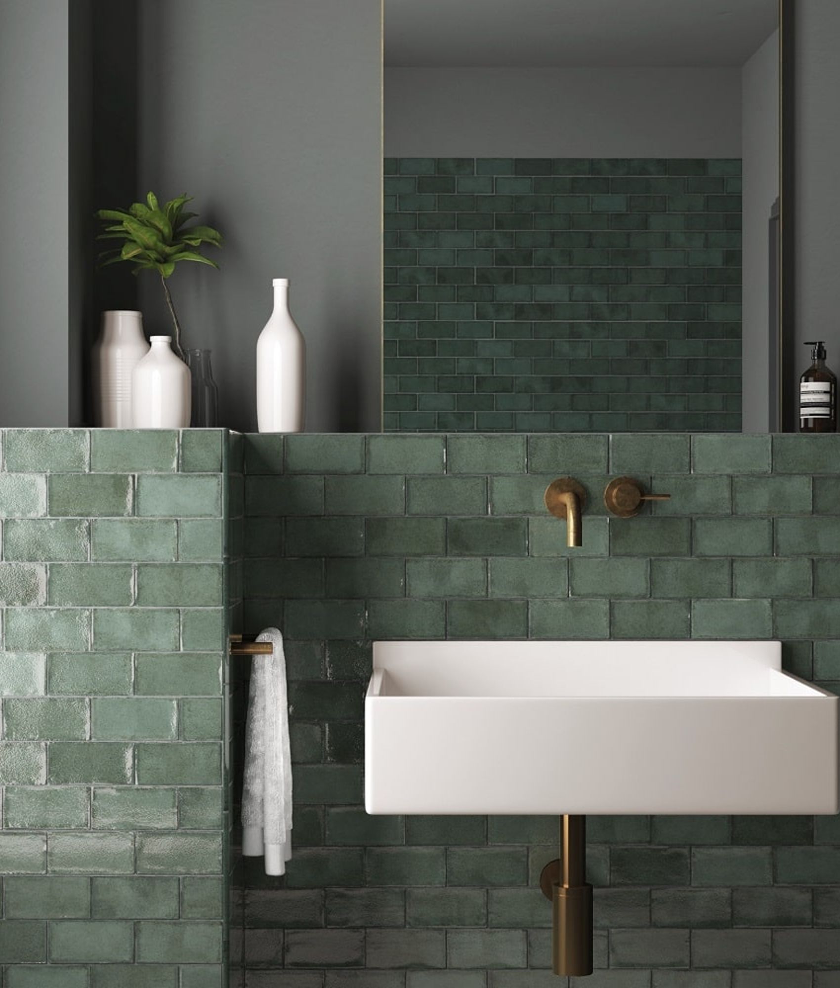Faience zellige ALTEYA PINE GREEN 10X10- 0,5 M²