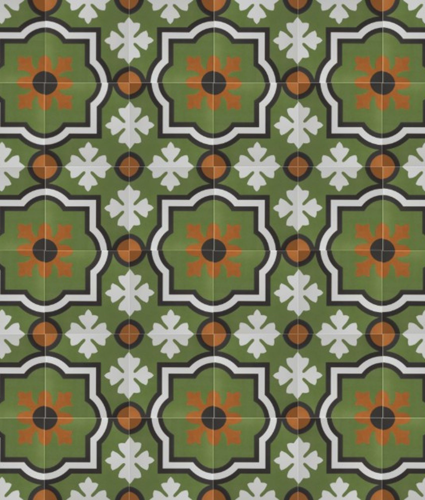 Carrelage effet carreau ciment  RIZOLI VERDE 20X20 - 1 m²