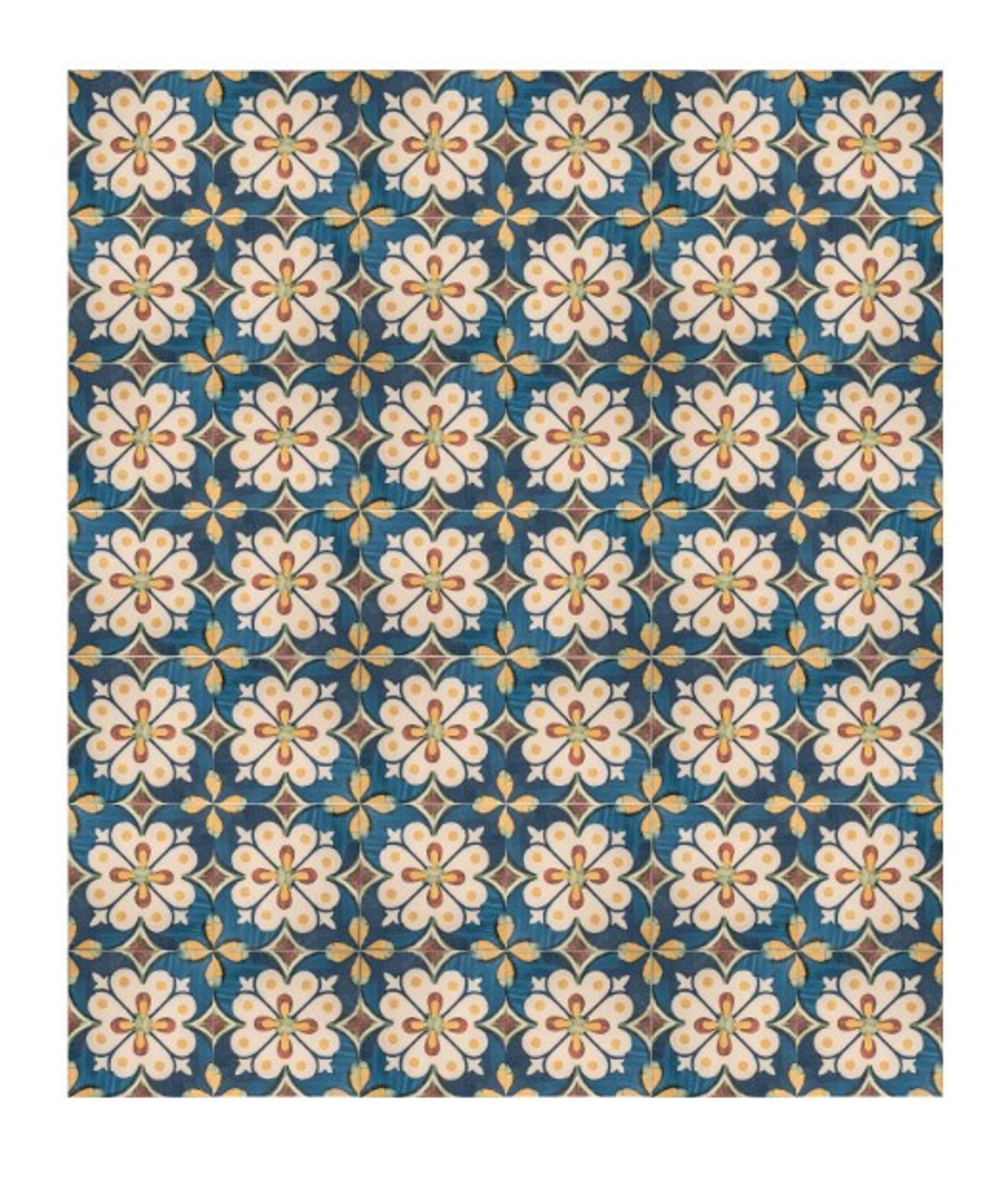 Carrelage Grès Cérame Imitation Ciment Floral MARLOW ELVISSA Mat R9 11,5x11,5 cm