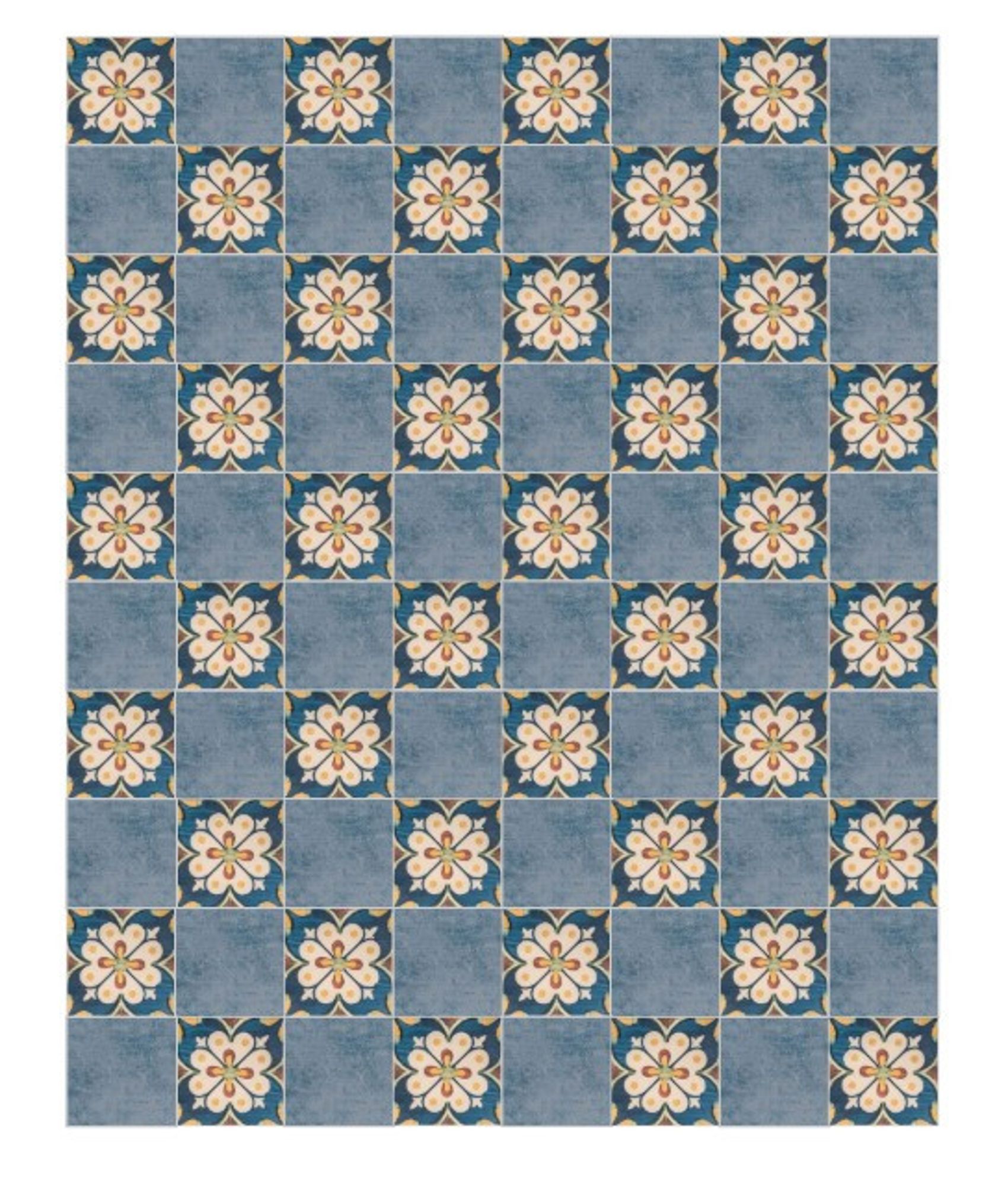 Carrelage Grès Cérame Imitation Ciment Floral MARLOW ELVISSA Mat R9 11,5x11,5 cm