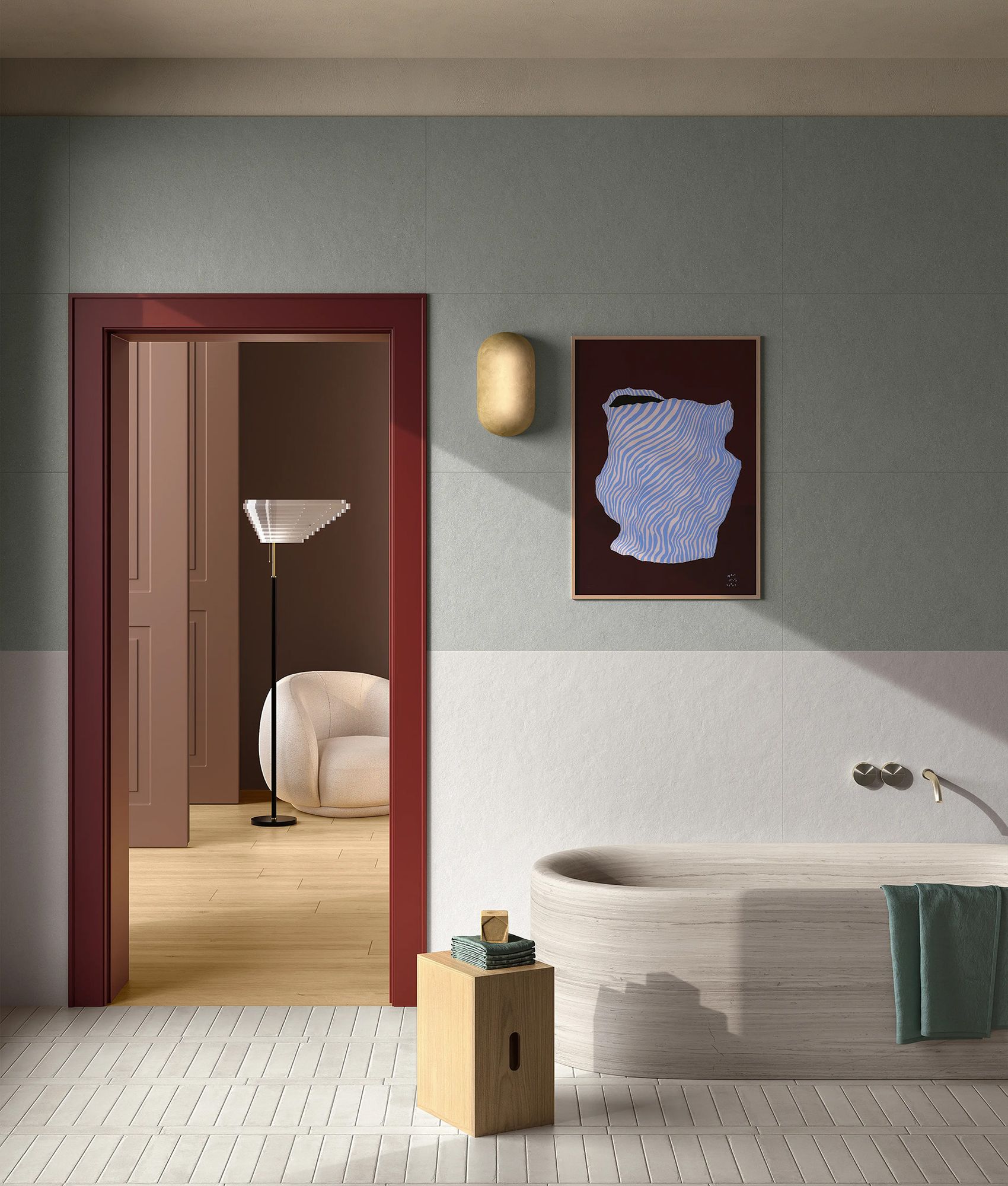 Carrelage effet béton BEDROCK AMLA 60x120 cm