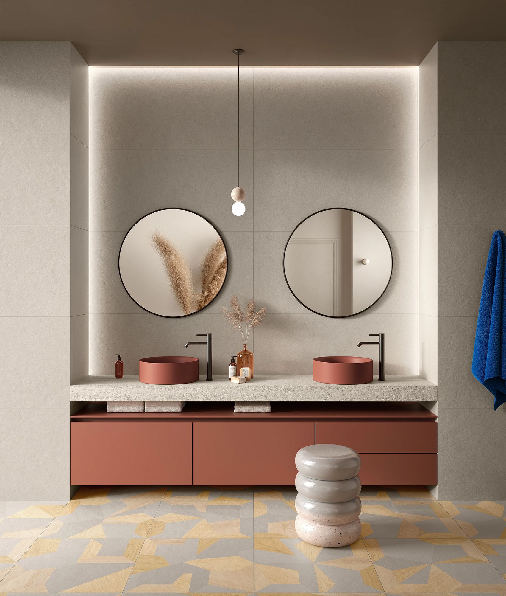 Carrelage effet béton BEDROCK ARGILLA 60x120 cm