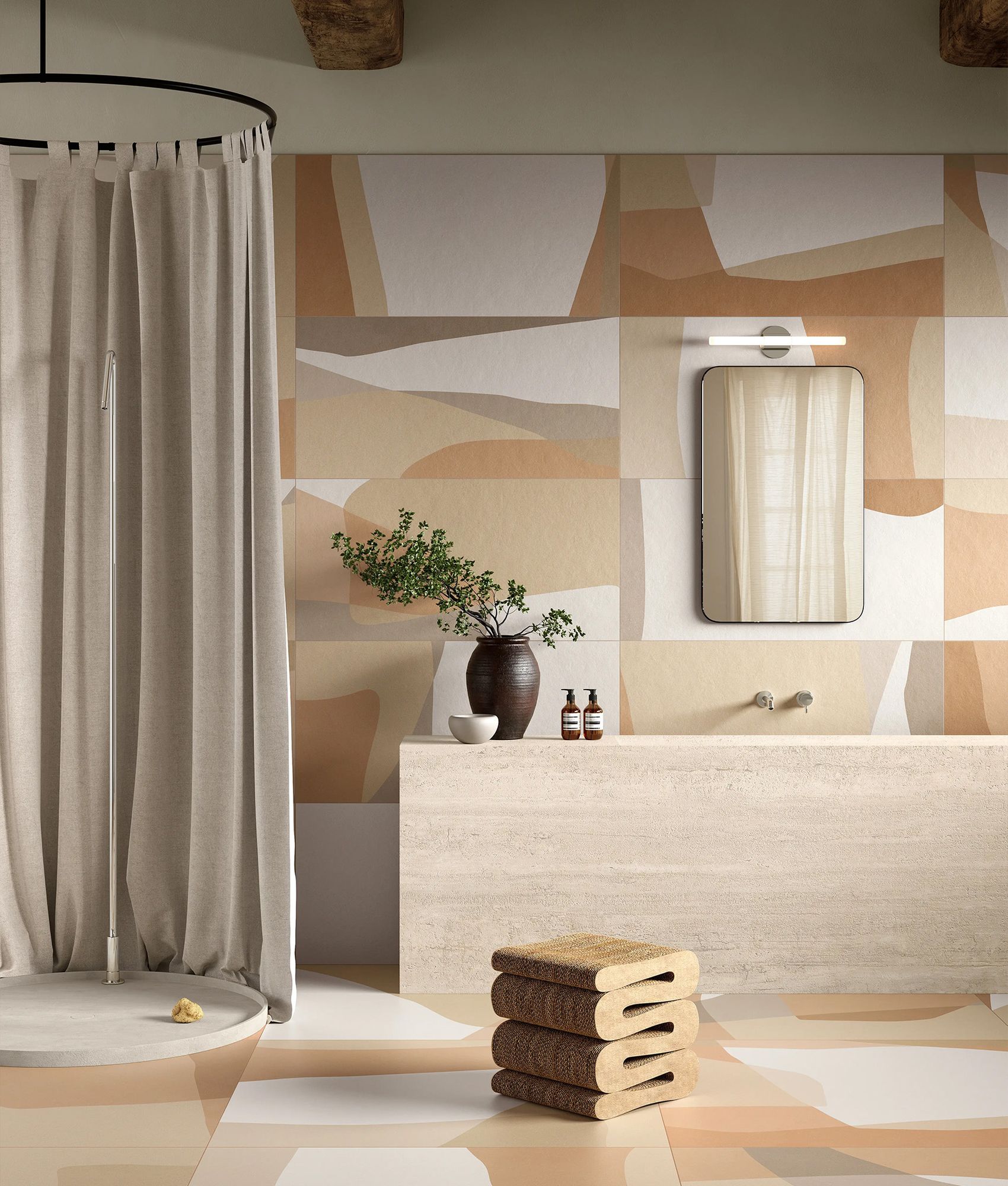 Carrelage décoratif BEDROCK ARGILLA SHAPES 60x120 cm