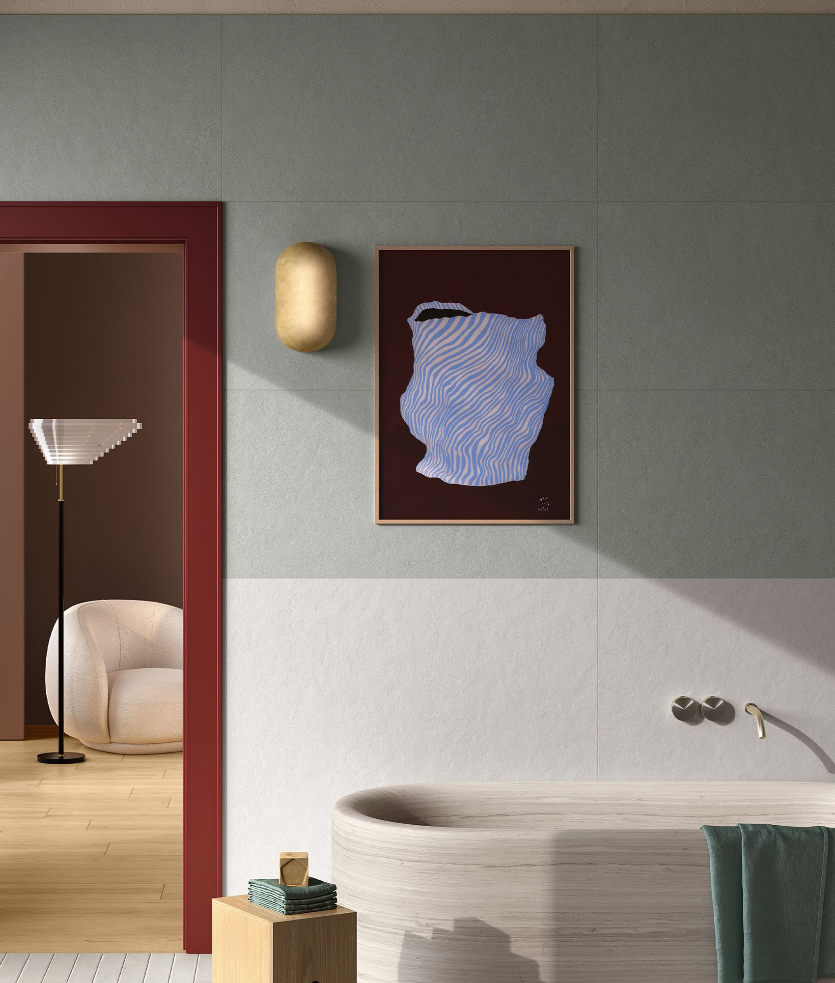 Carrelage effet béton BEDROCK AMLA 80x80 cm