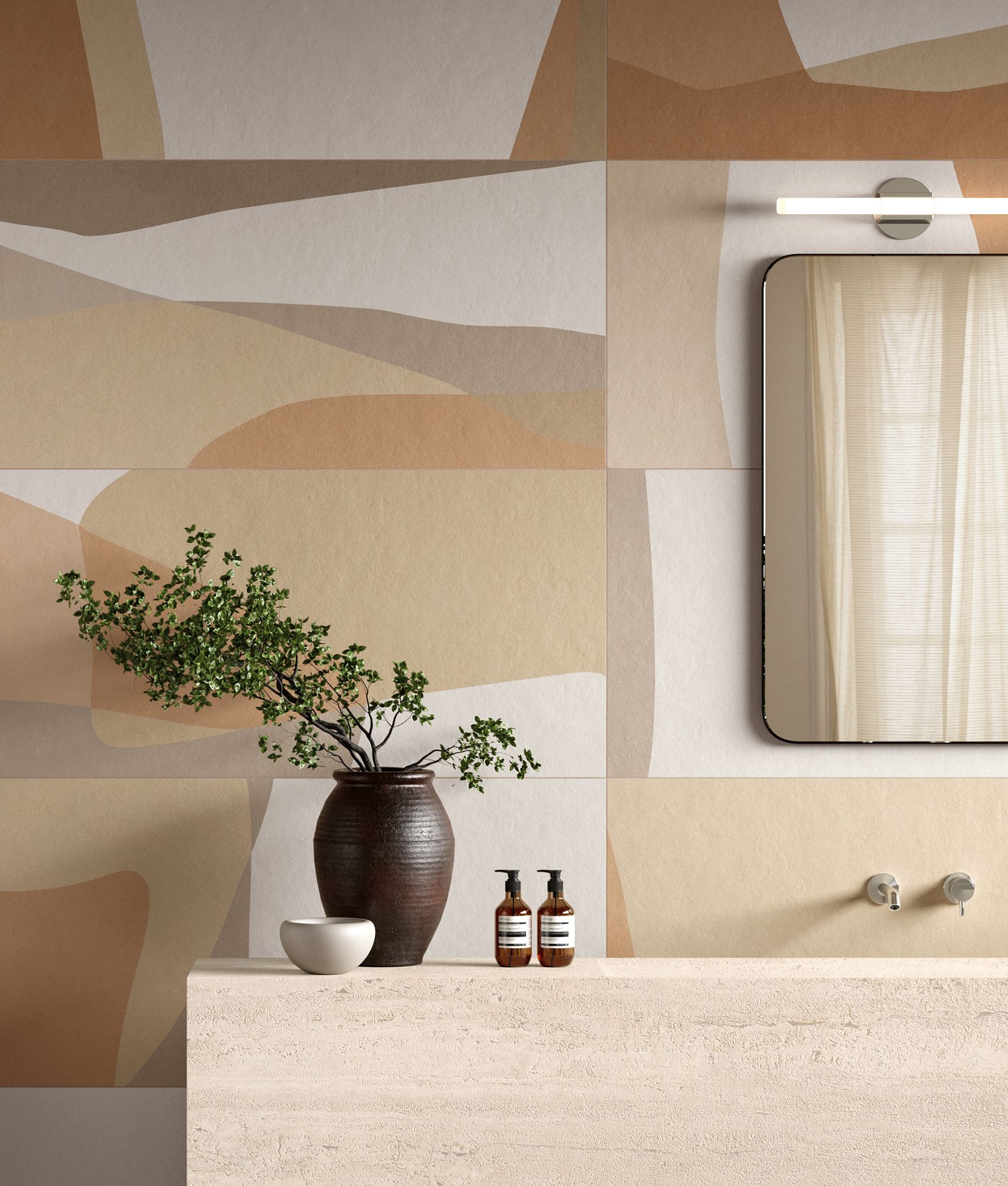 Carrelage décoratif BEDROCK ARGILLA SHAPES 60x120 cm