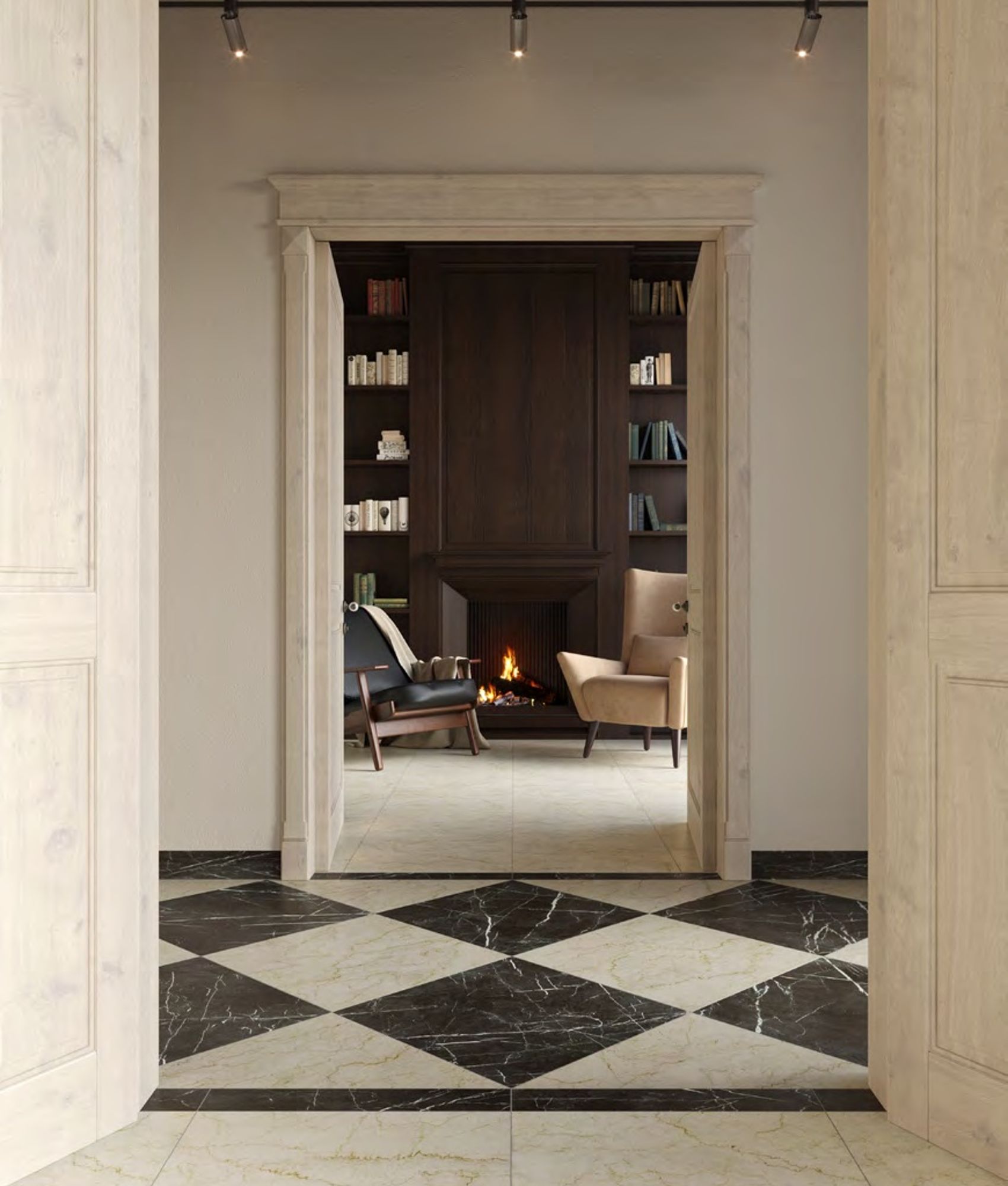 Carrelage effet marbre MEDICI NERO MARQUINIA RETT 60x60 cm