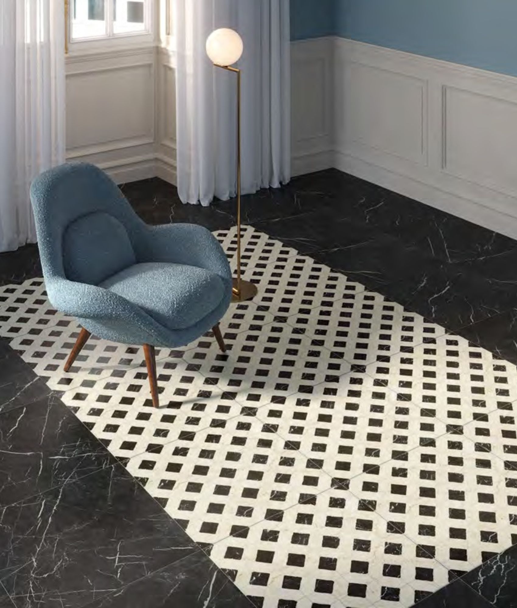 Carrelage effet marbre MEDICI NERO MARQUINIA RETT 60x60 cm