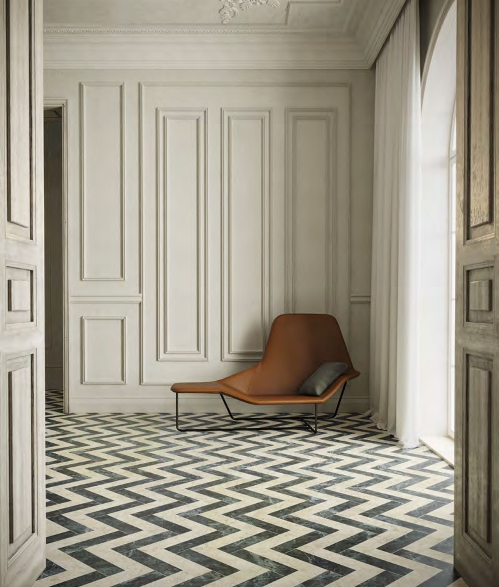 Carrelage effet marbre MEDICI VERDE ALPI RETT 7,5x30 cm