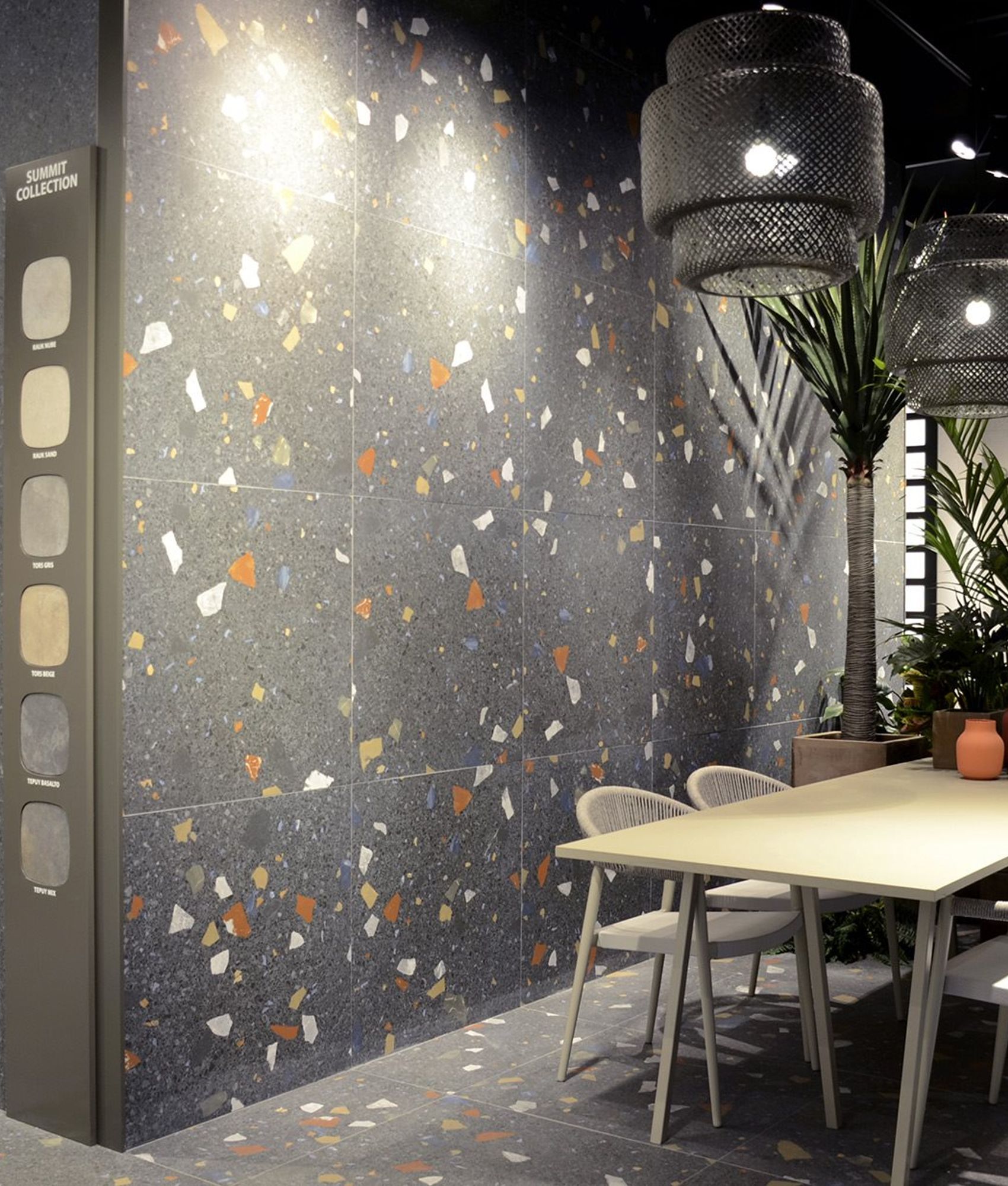 Carreau style terrazzo STRACCIATELLA-R GRAFITO 80 x80 cm - R10